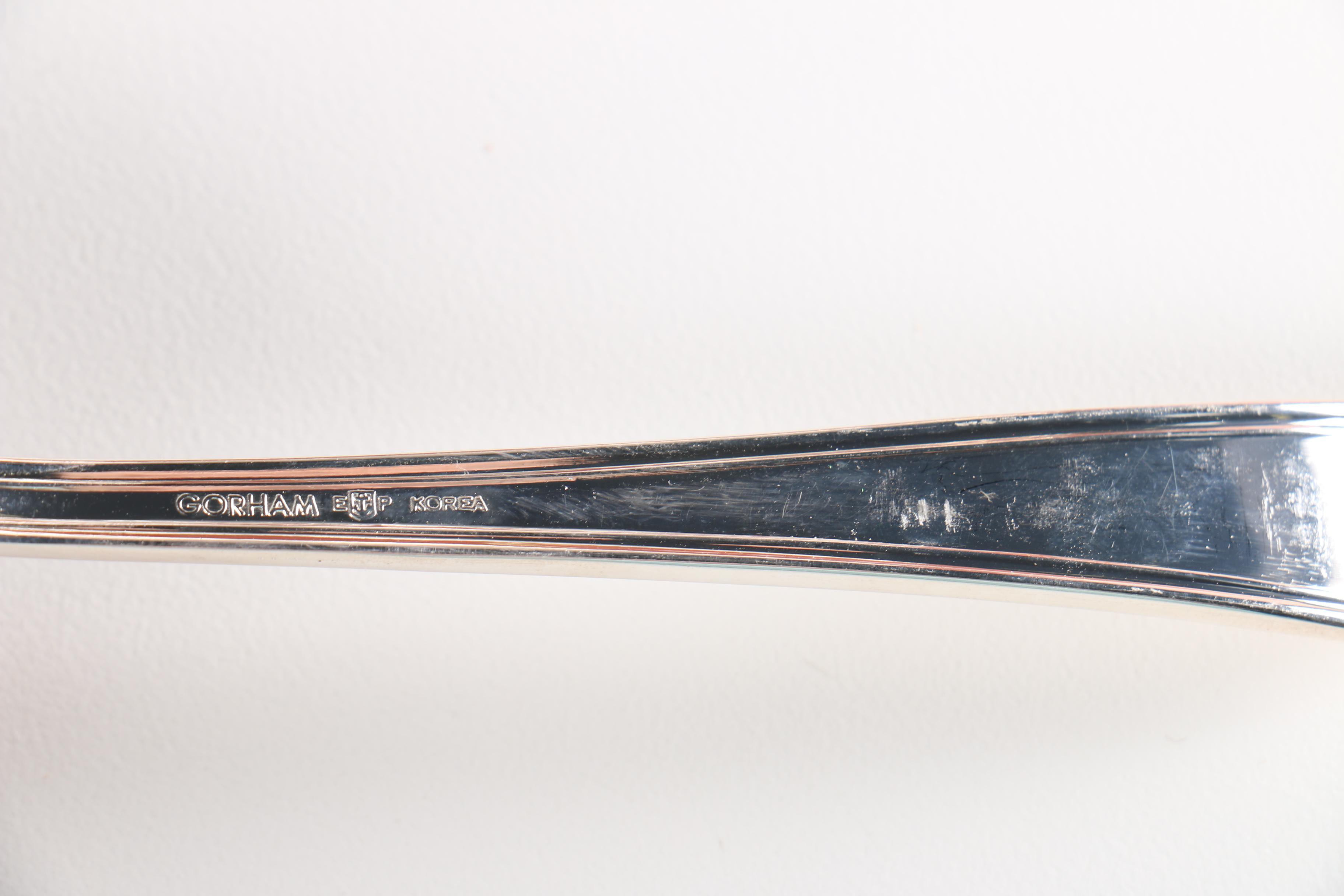 Gorham "Washington Irving" Silver Plate Flatware Set For Twelve