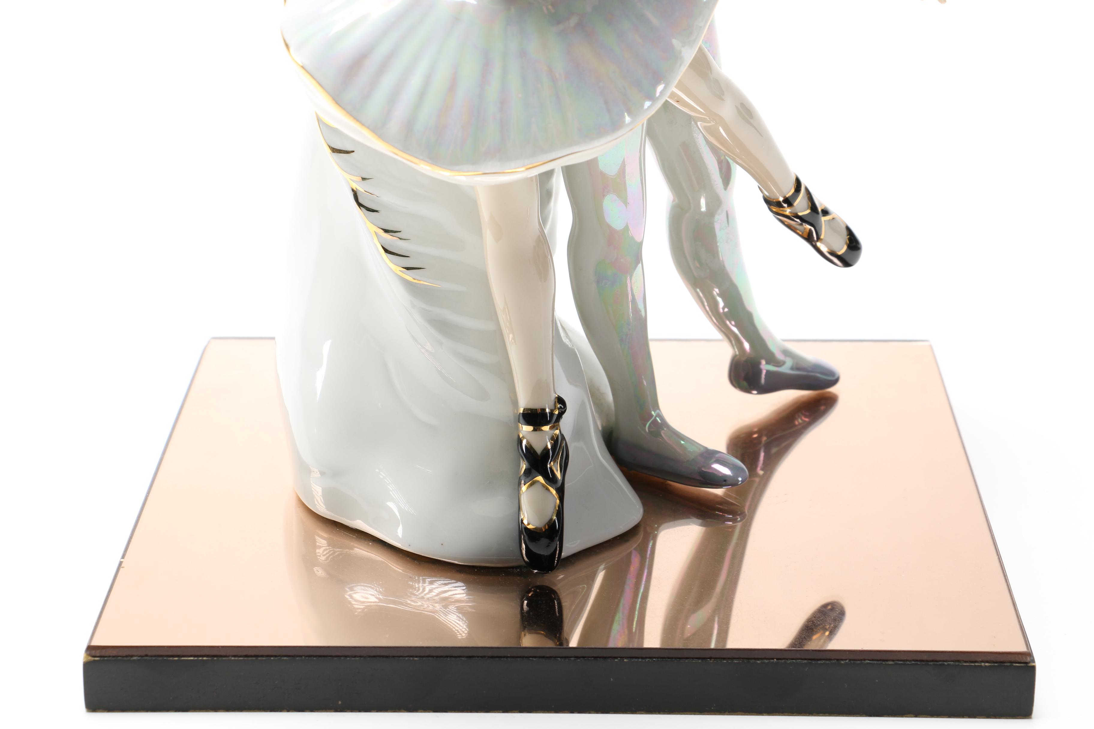 Painted Porcelain Ballet Figurine With Applied Gilt