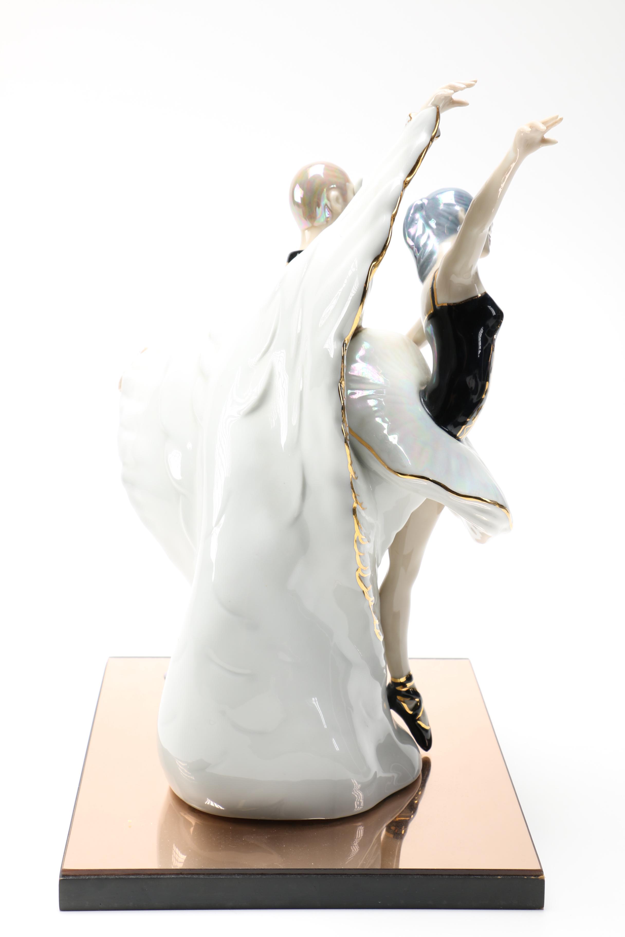 Painted Porcelain Ballet Figurine With Applied Gilt