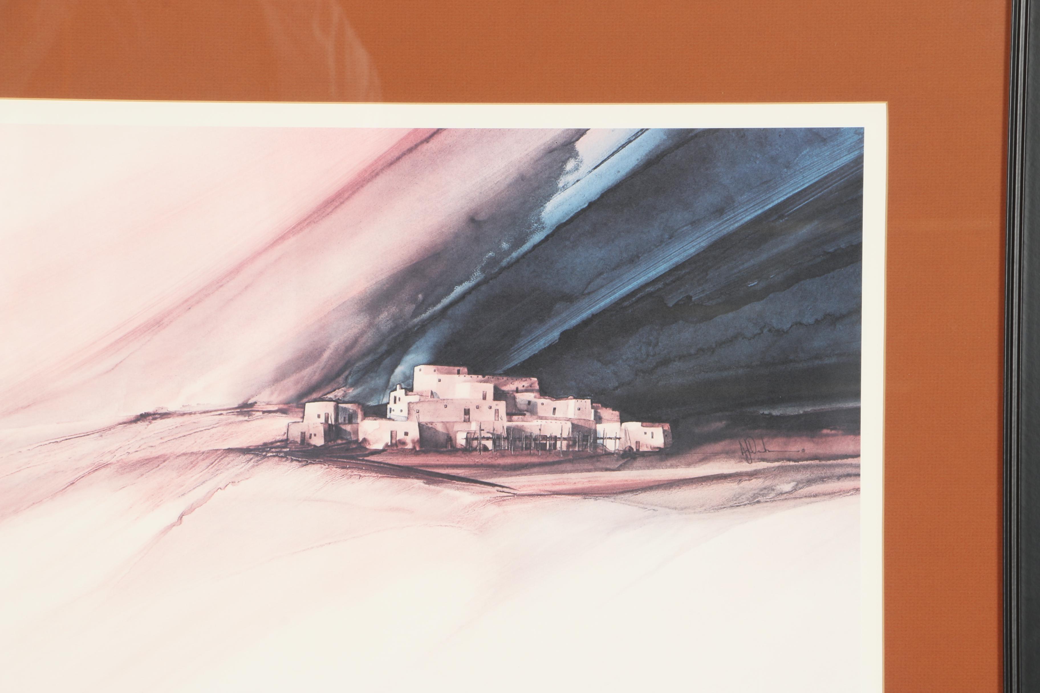 Limited Edition Offset Lithograph "Taos Pueblo"