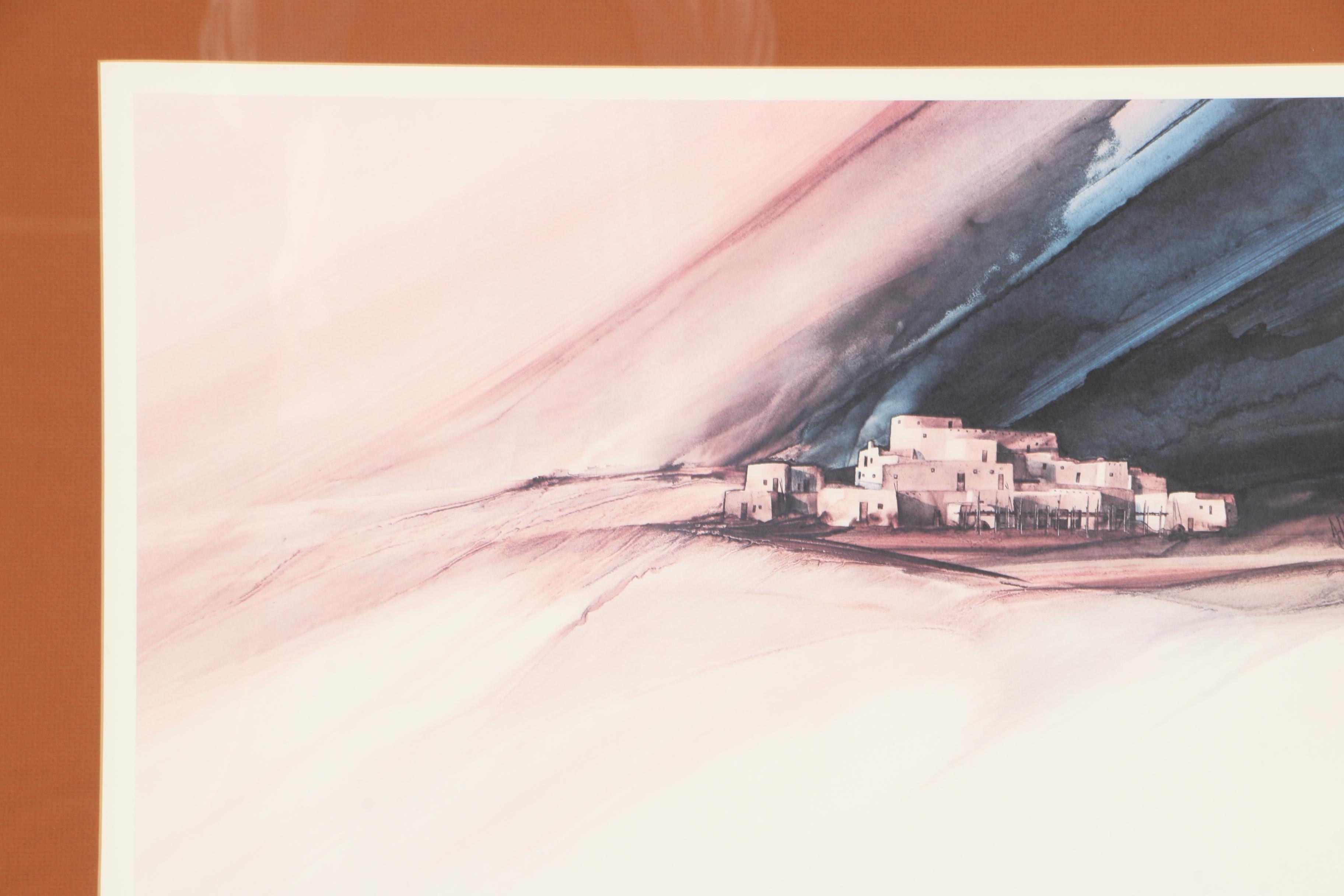 Limited Edition Offset Lithograph "Taos Pueblo"