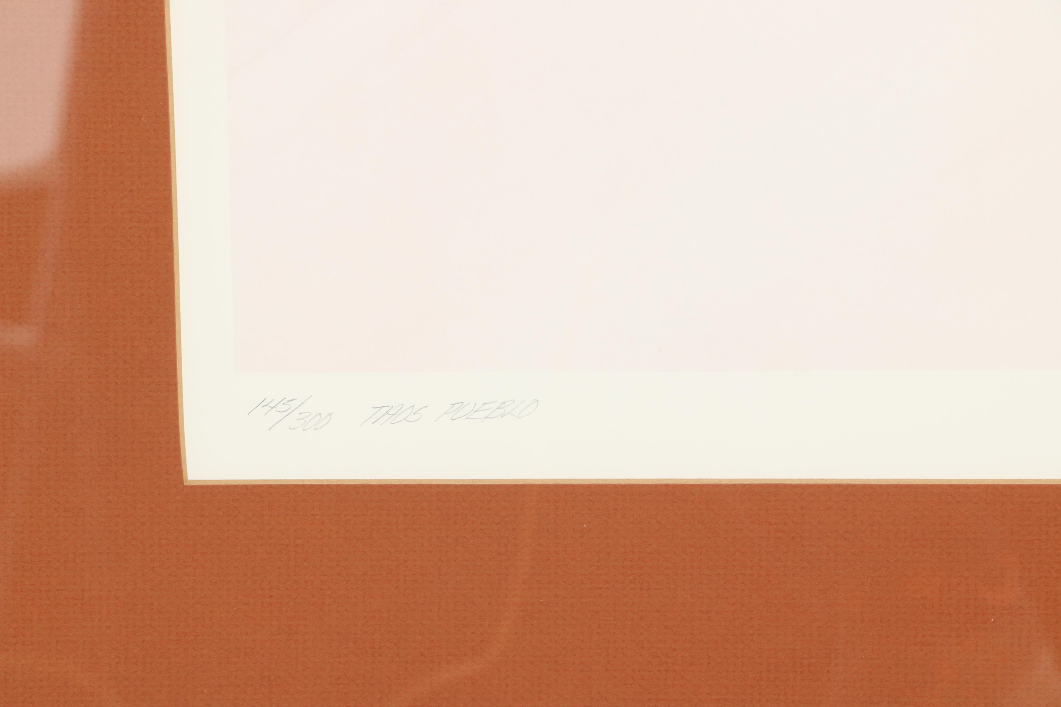 Limited Edition Offset Lithograph "Taos Pueblo"