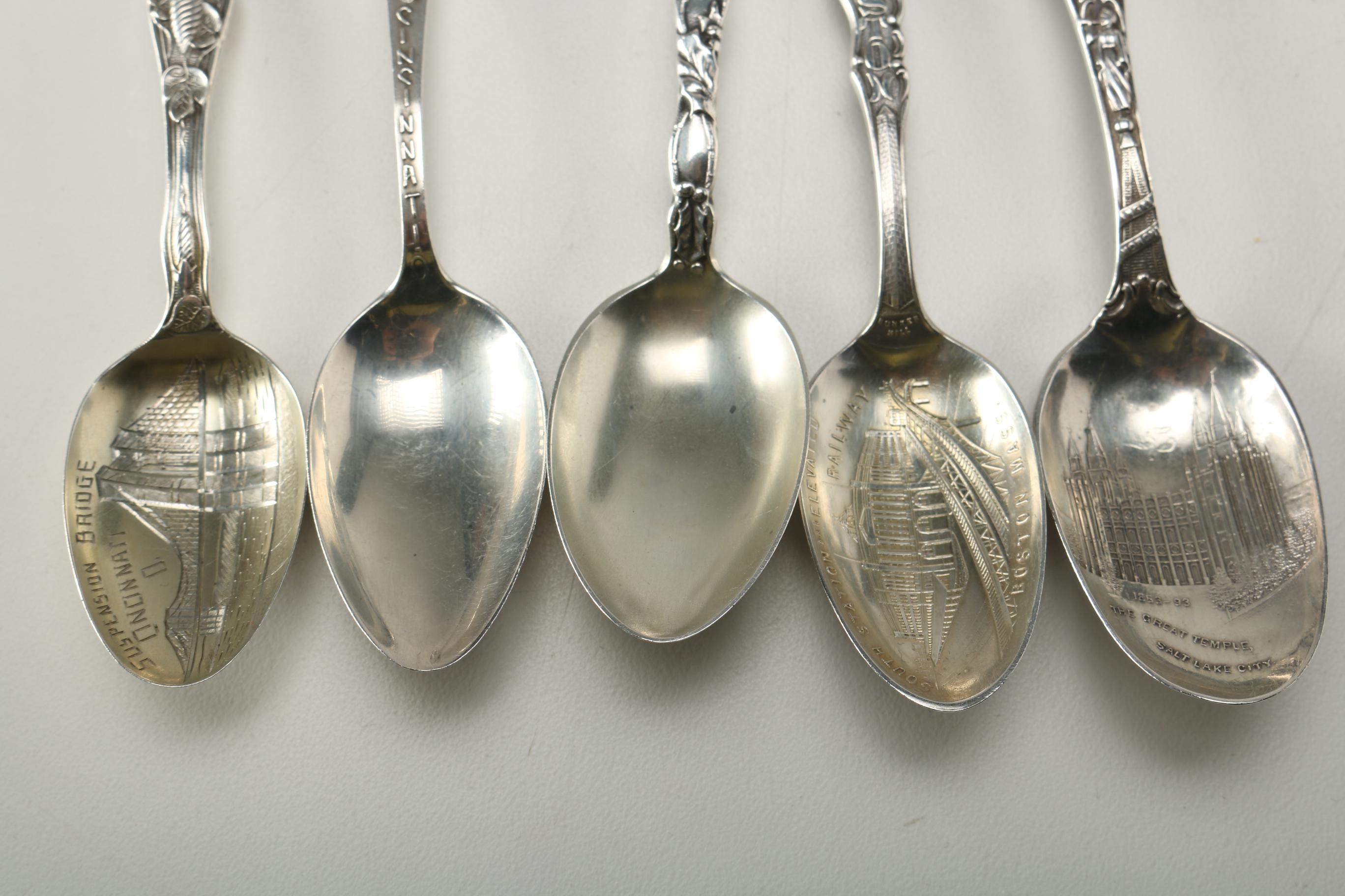 Sterling Silver Flatware Including Souvenir Spoons