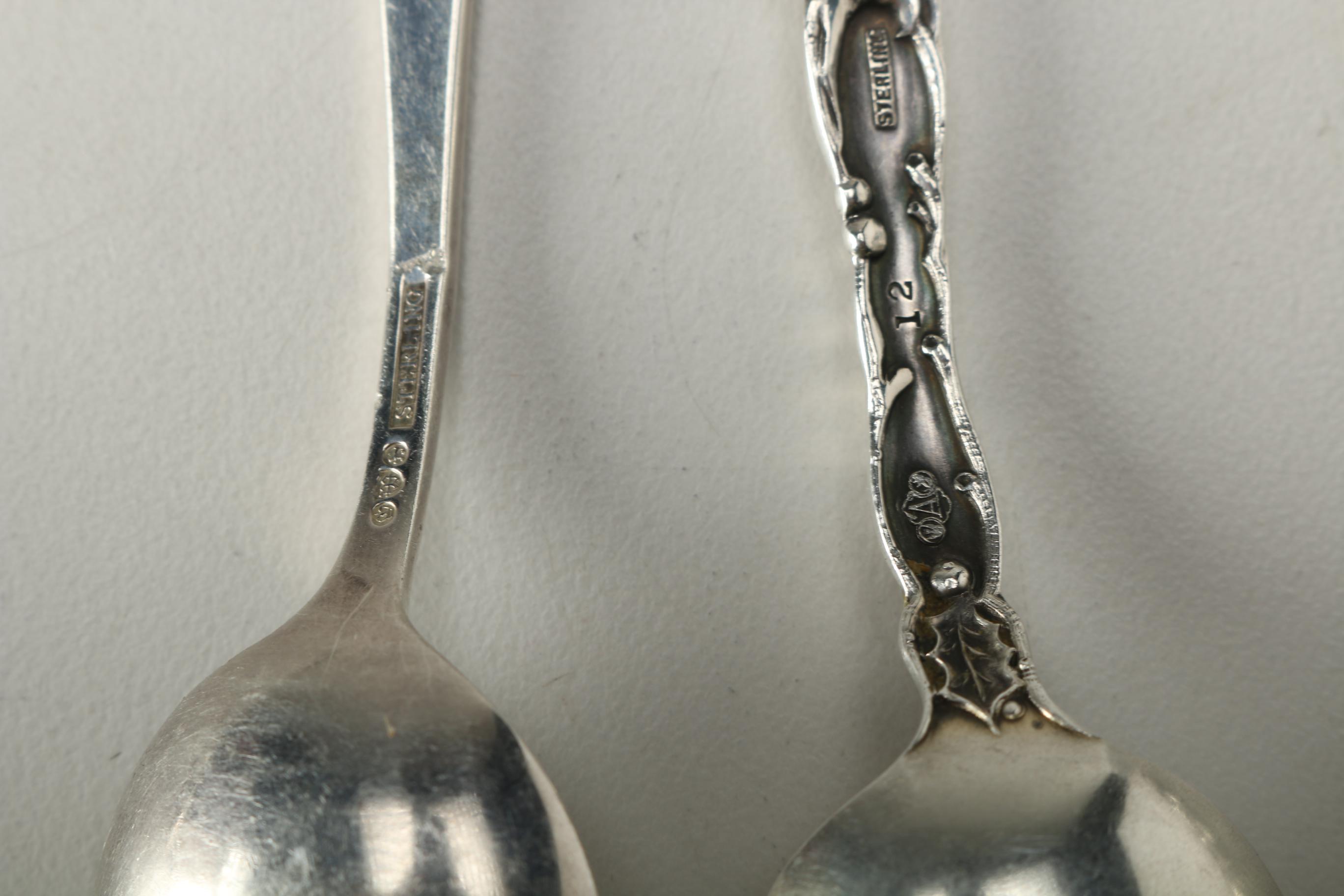 Sterling Silver Flatware Including Souvenir Spoons