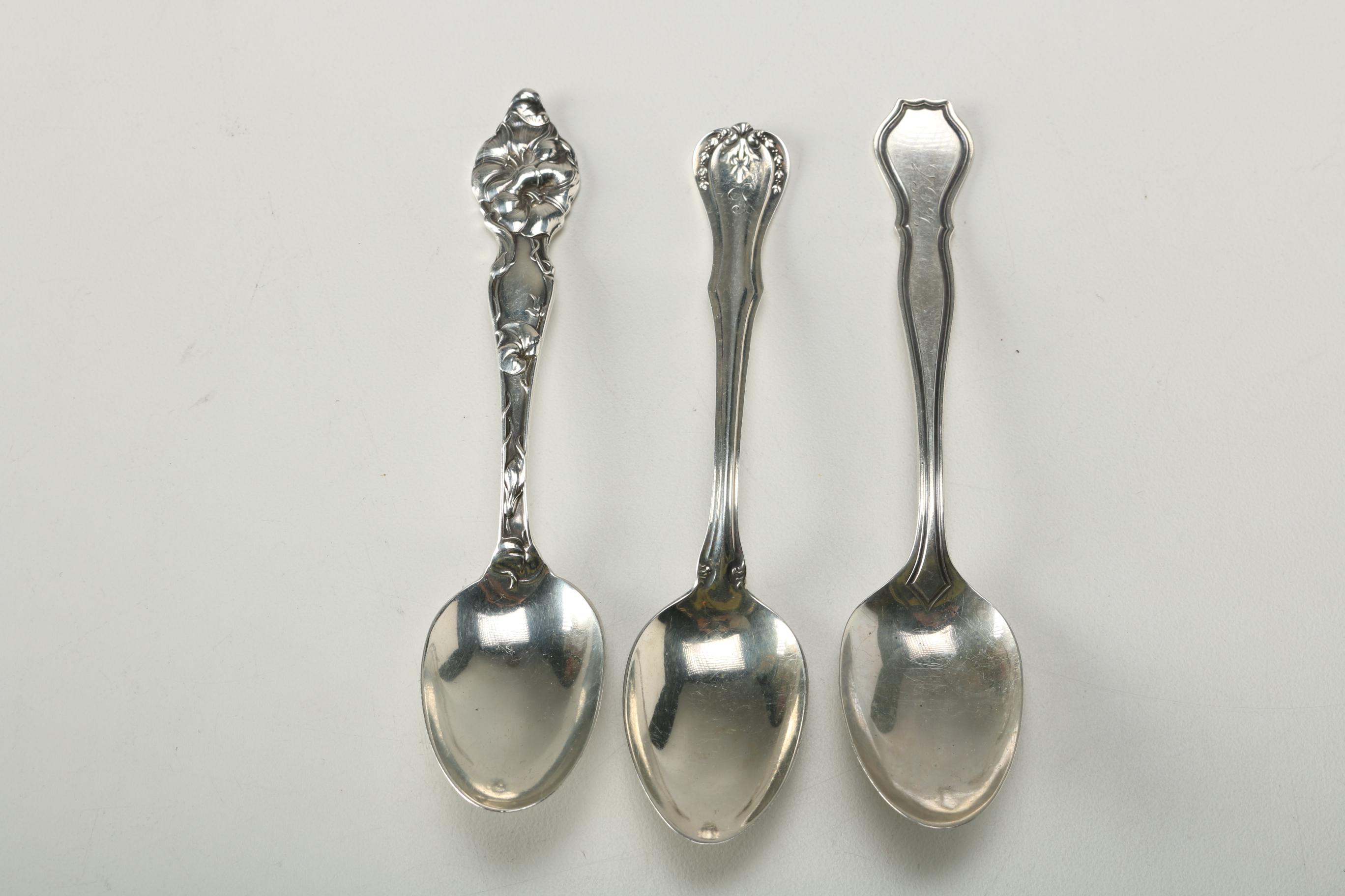 Sterling Silver Flatware Including Souvenir Spoons