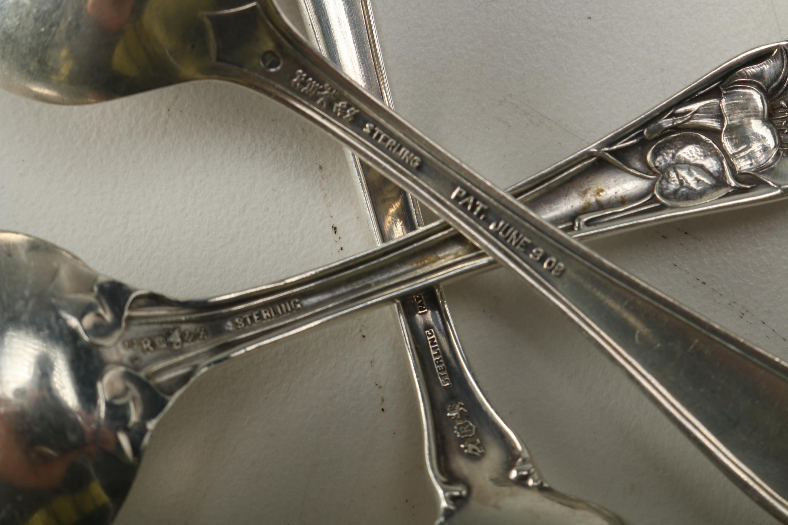 Sterling Silver Flatware Including Souvenir Spoons