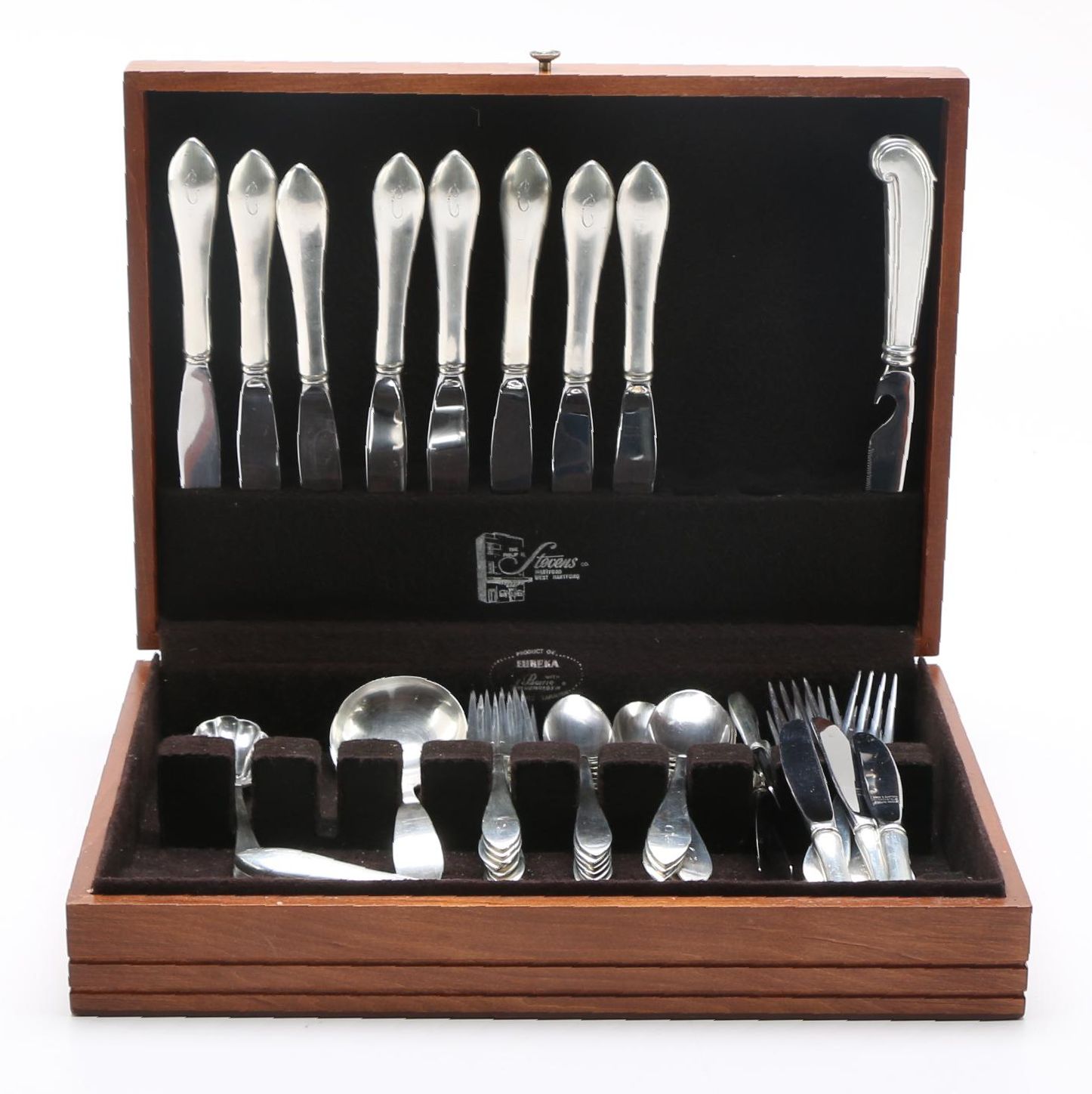 Dominick and Haff "Broad Antique" Sterling Silver Flatware Set With Presentation Case