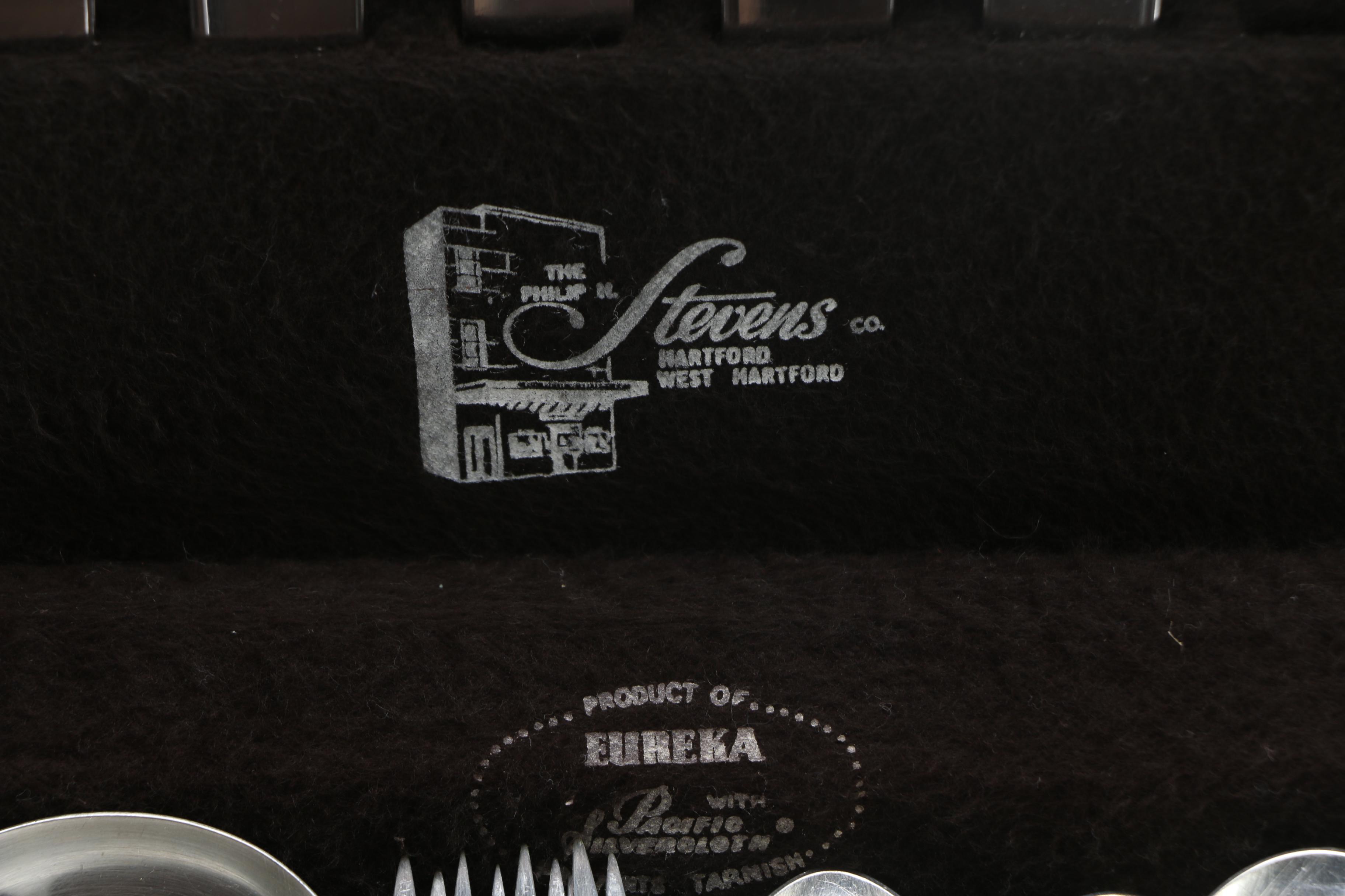 Dominick and Haff "Broad Antique" Sterling Silver Flatware Set With Presentation Case