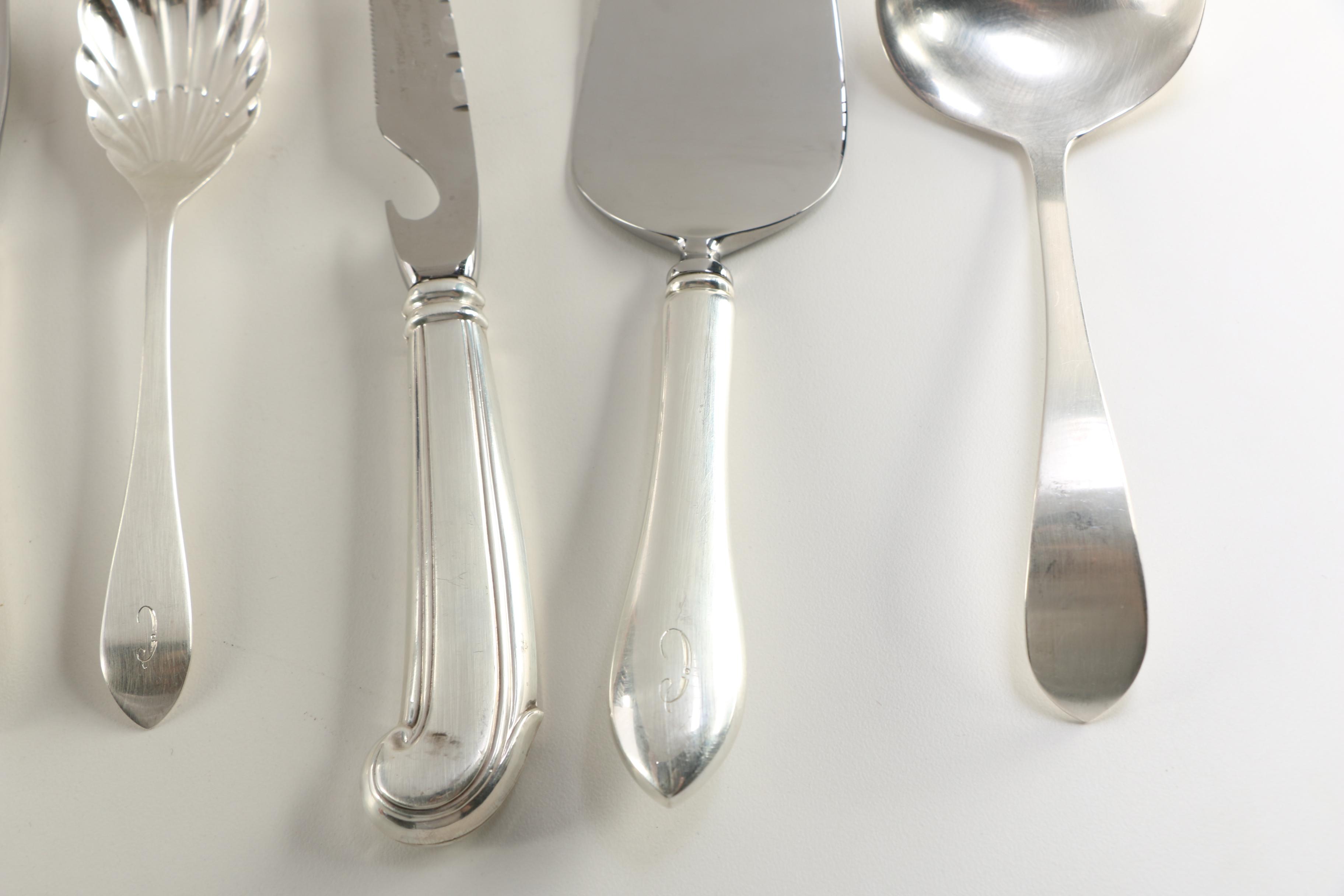 Dominick and Haff "Broad Antique" Sterling Silver Flatware Set With Presentation Case