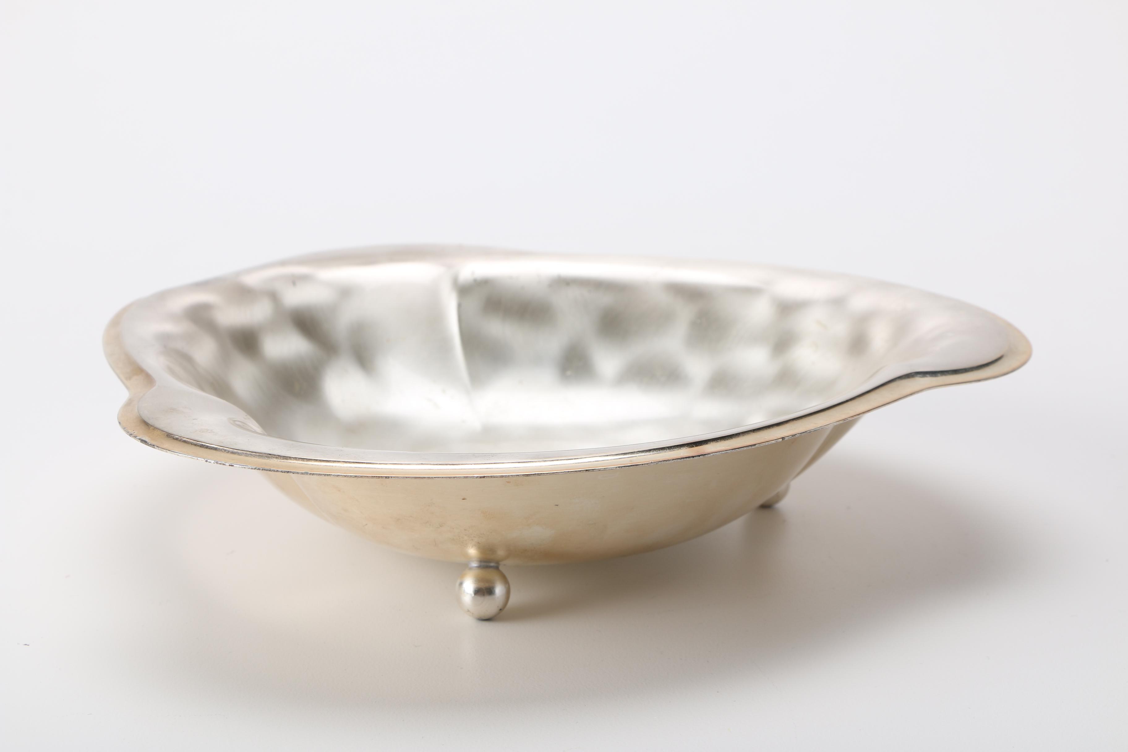 WMF "Ikora" Art Deco Silver Plate Bowl and Foiled Glass Tray