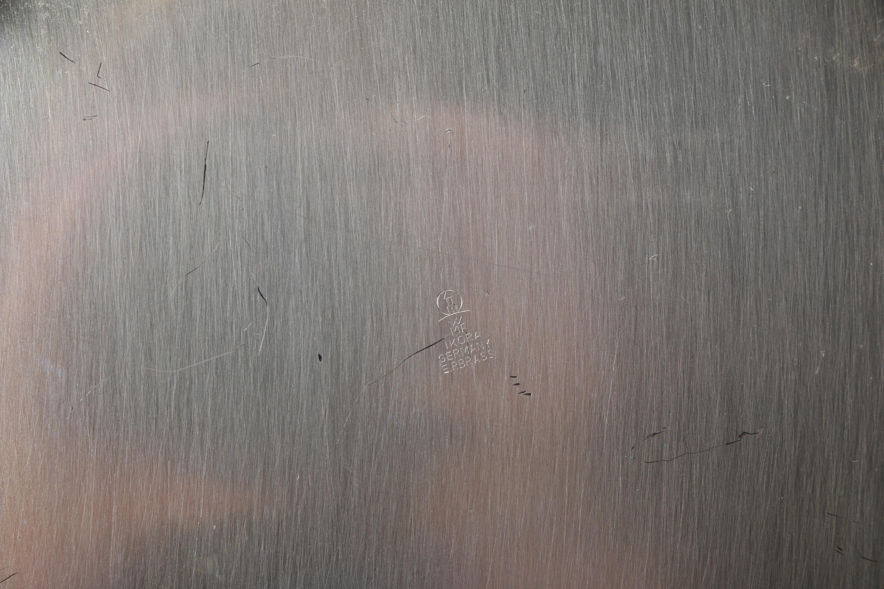 WMF "Ikora" Art Deco Silver Plate Bowl and Foiled Glass Tray