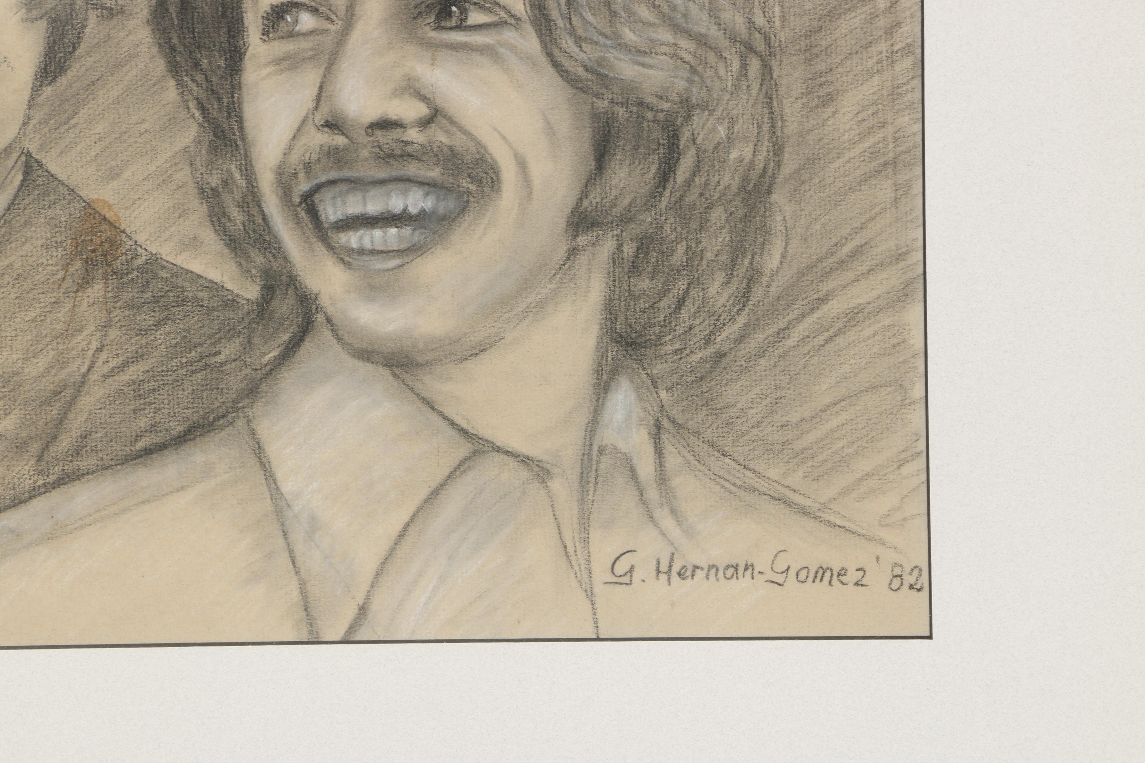 1982 G. Hernan-Gomez Original Drawing of The Beatles