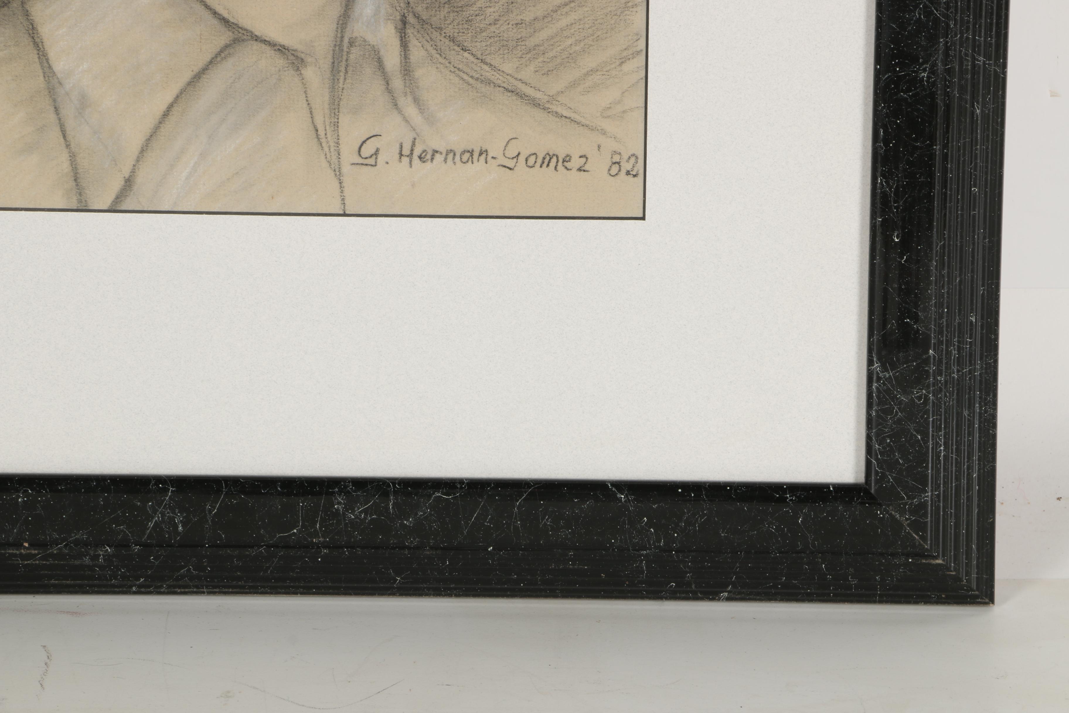 1982 G. Hernan-Gomez Original Drawing of The Beatles