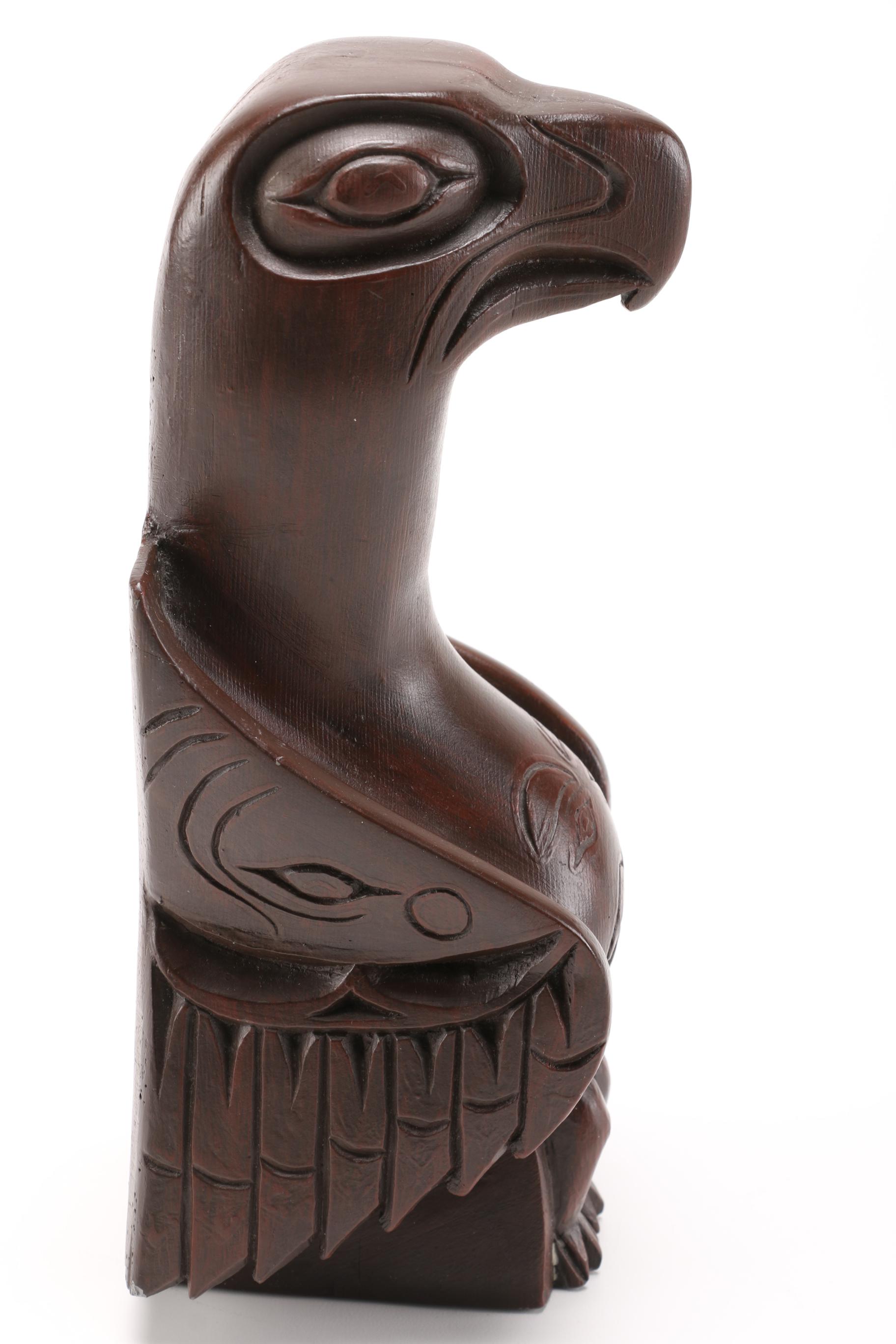 Totems by Ilata Eagle and Small Carved Bird Sculpture