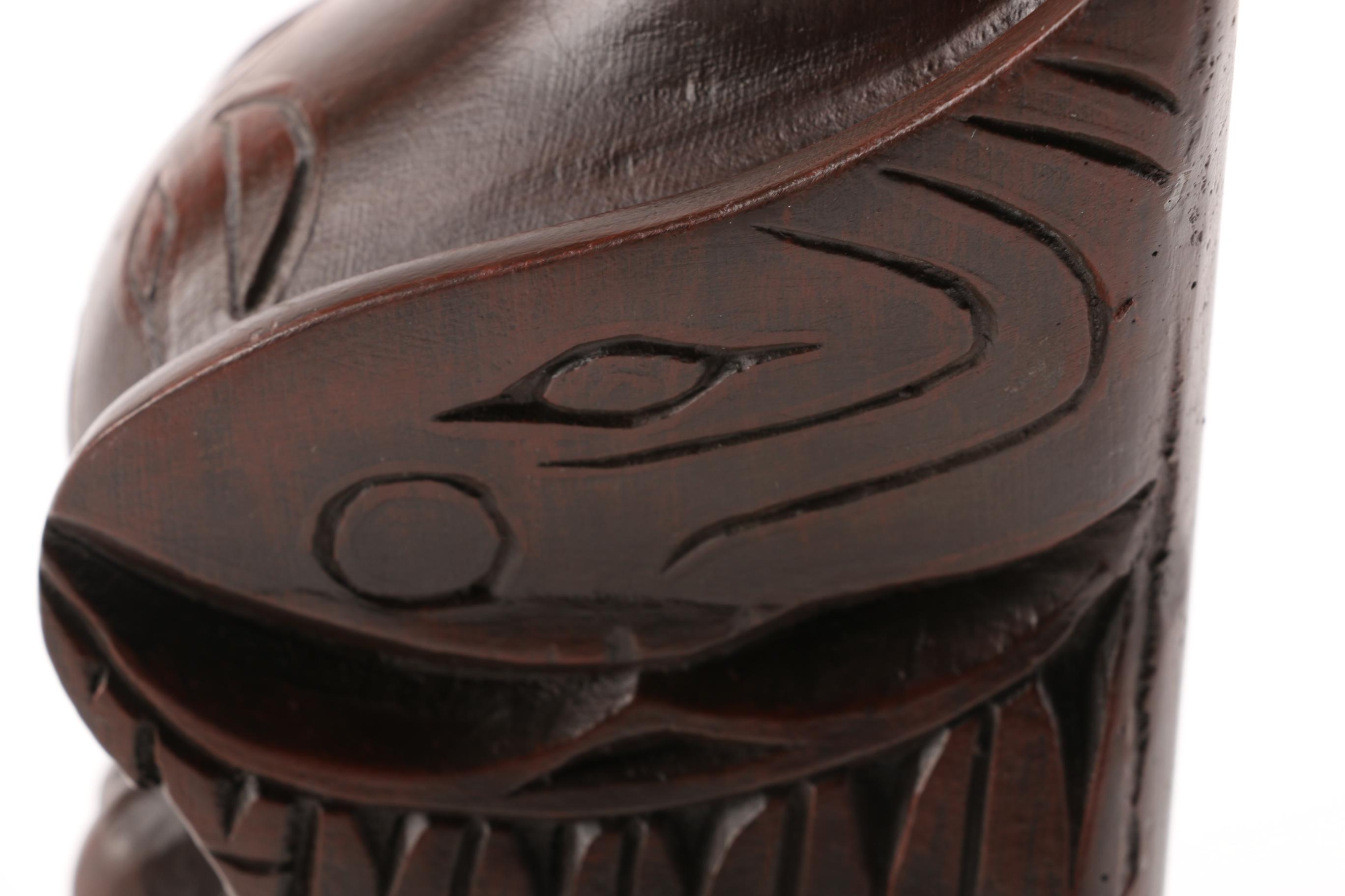 Totems by Ilata Eagle and Small Carved Bird Sculpture