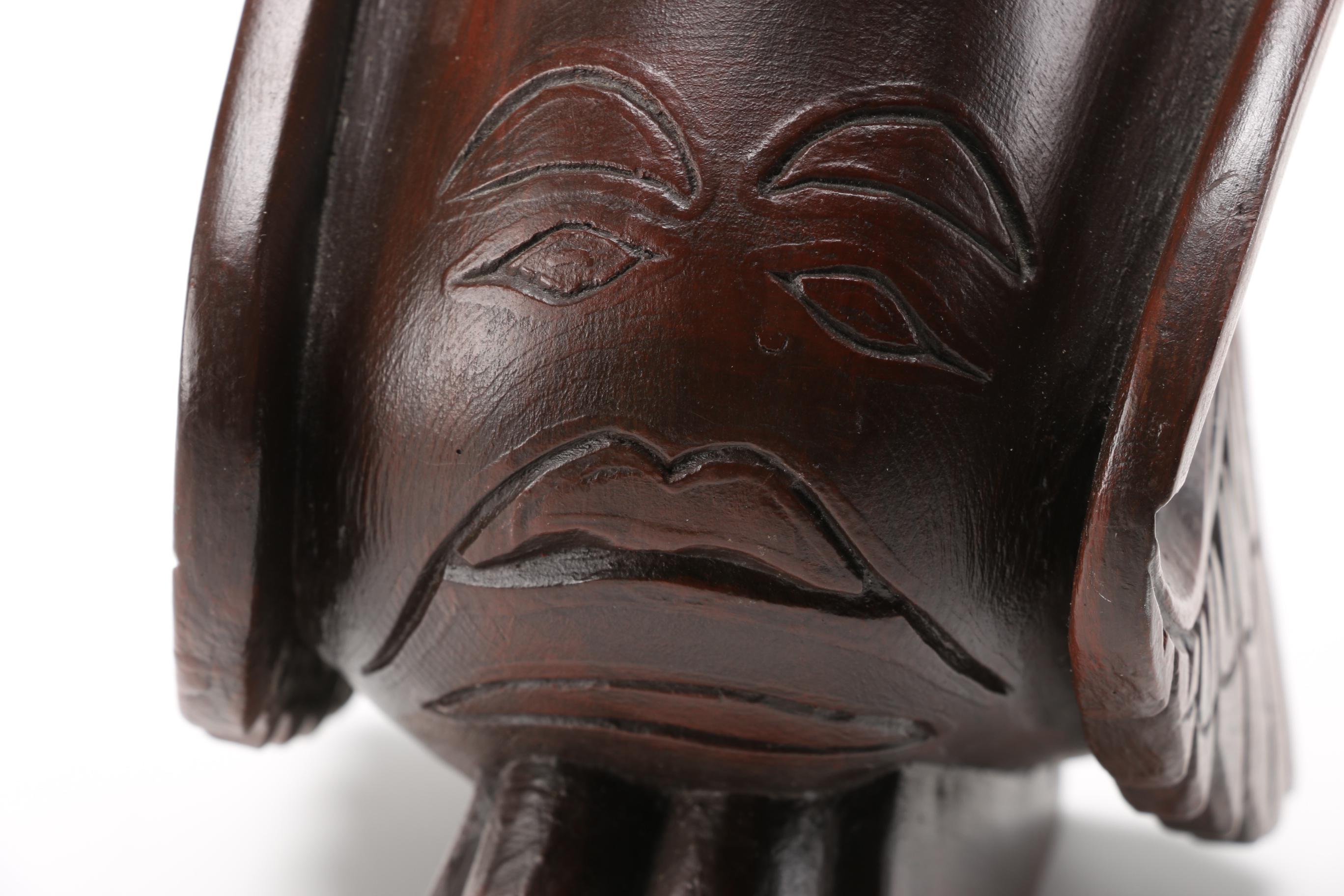 Totems by Ilata Eagle and Small Carved Bird Sculpture