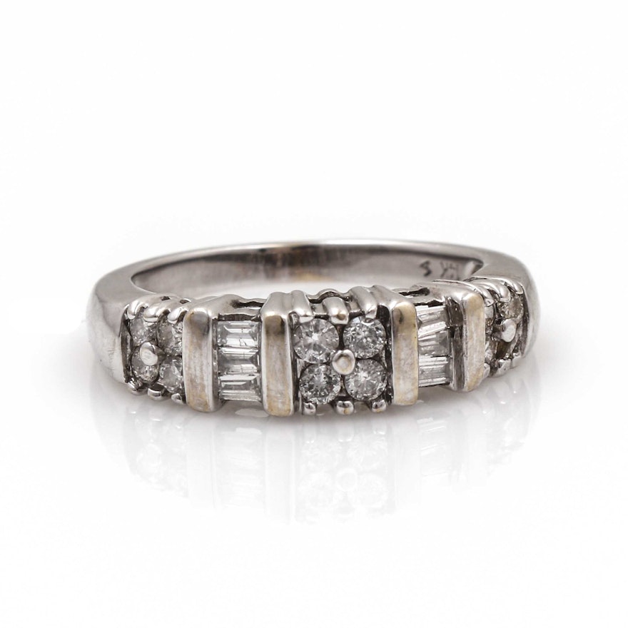 14K White Gold Diamond Ring