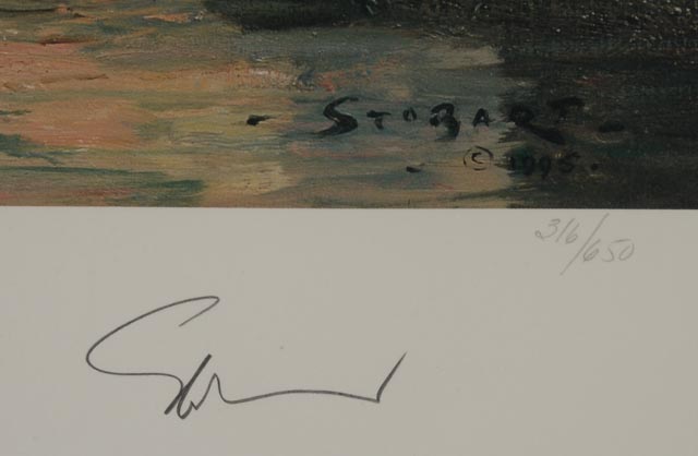 John Stobart Signed Limited Edition Offset Lithograph "Cincinnati, The Levee at Daybreak, c. 1884"