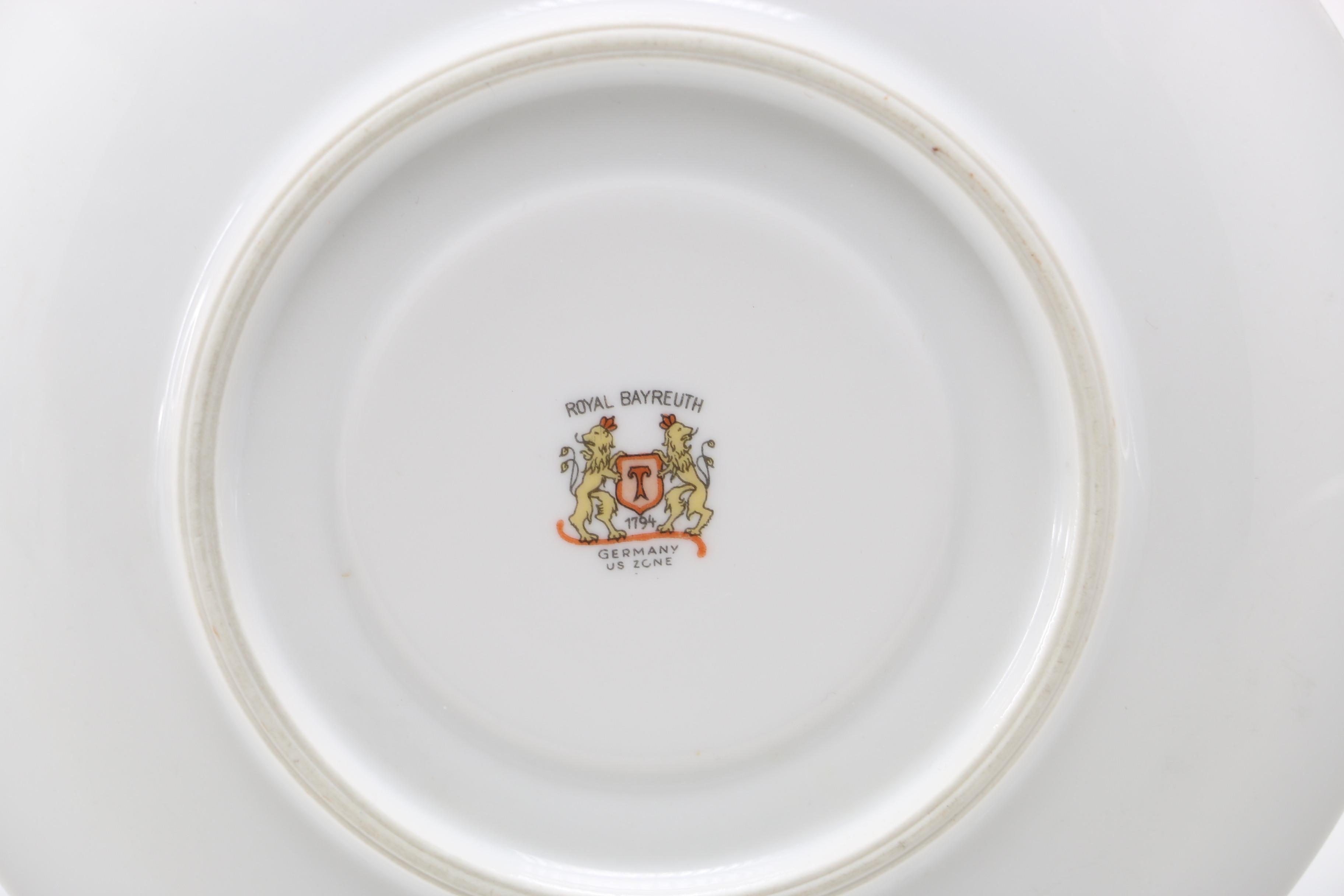 Late 1940s Royal Bayreuth Porcelain Tableware