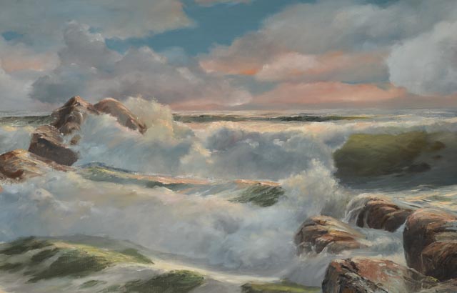 James Peter Cost Original Large Oil on Canvas Seascape