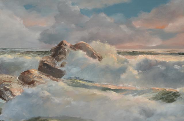 James Peter Cost Original Large Oil on Canvas Seascape