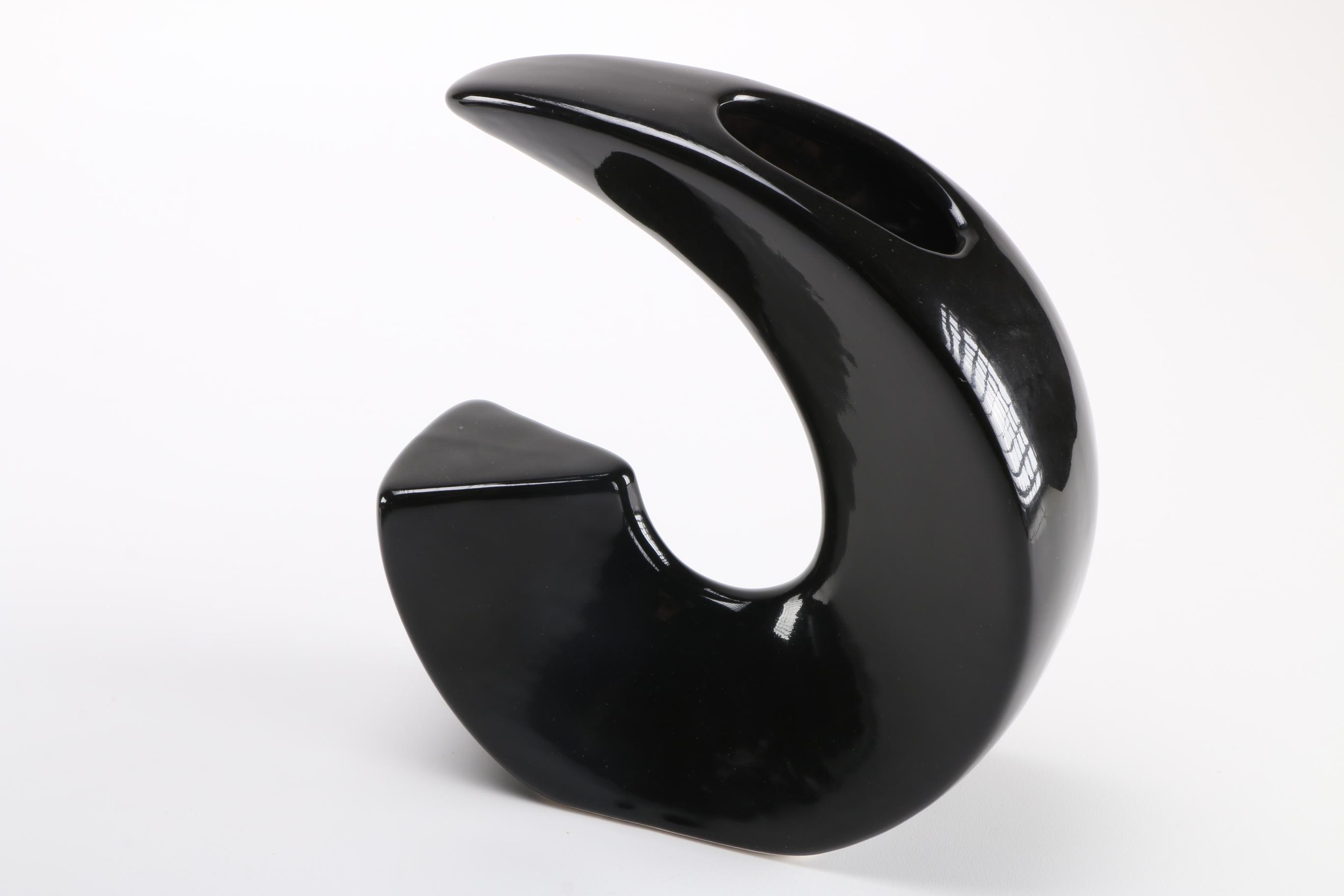 Group Of Black Modern Pottery Vases