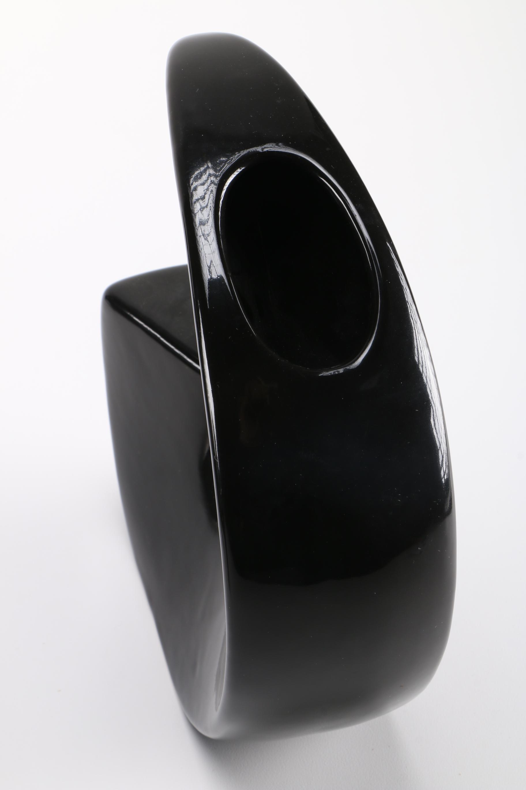 Group Of Black Modern Pottery Vases