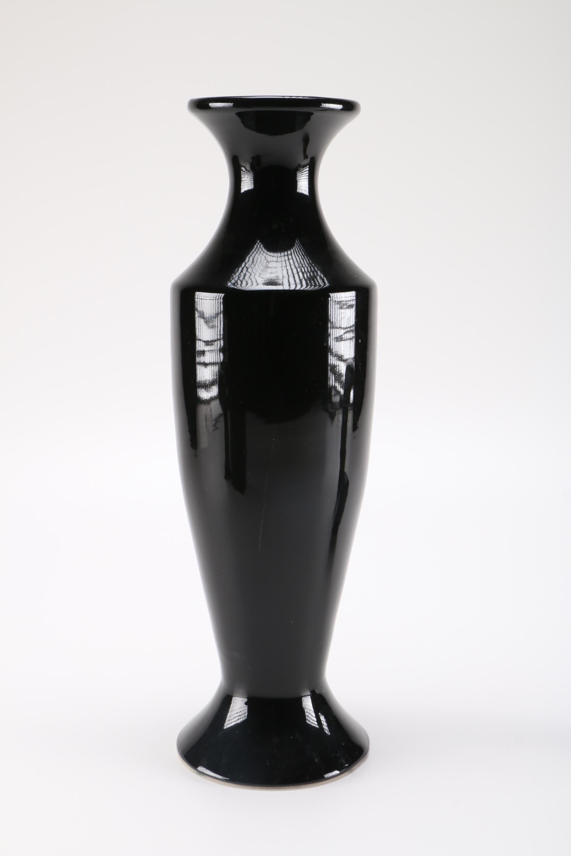 Group Of Black Modern Pottery Vases