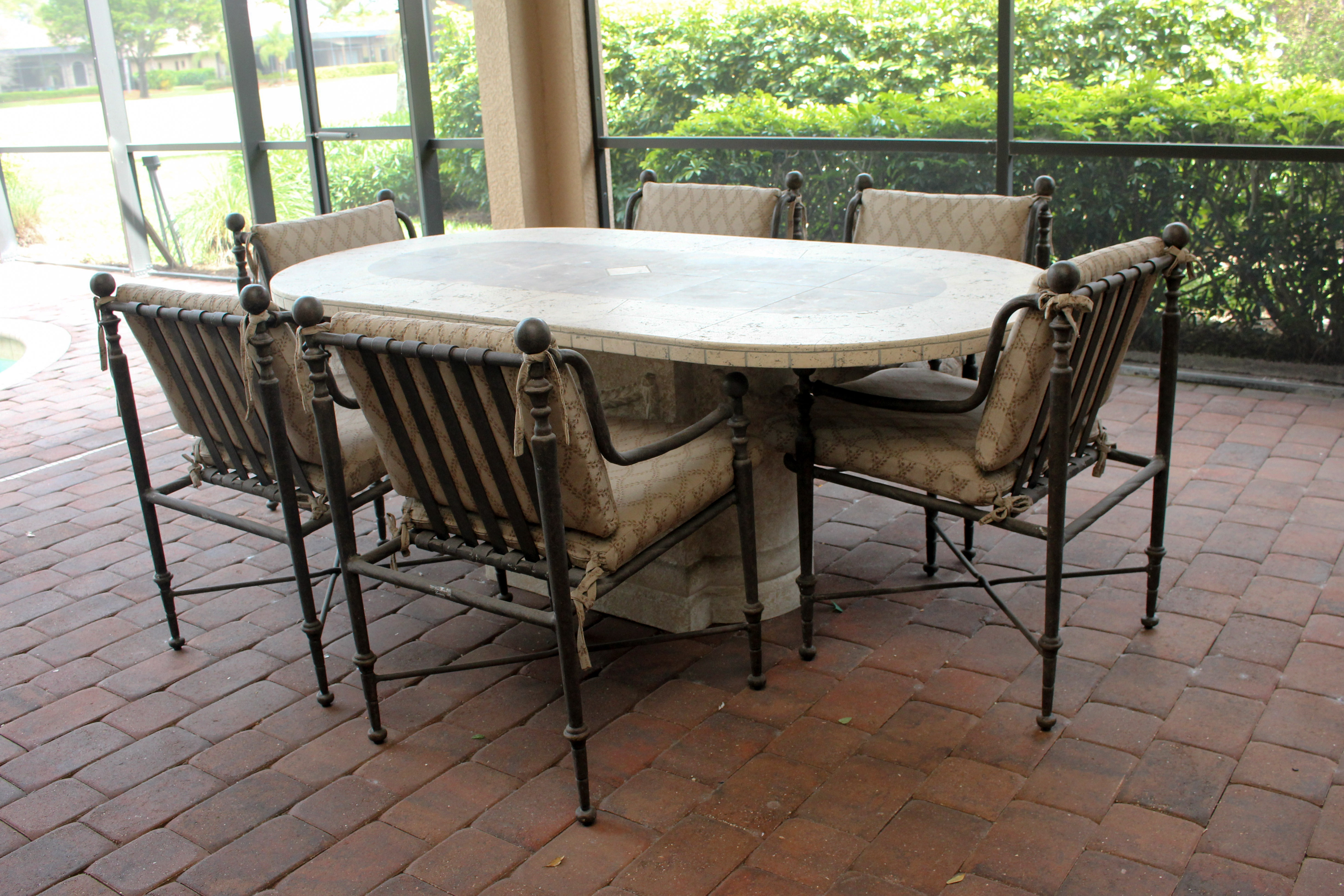 Ancient Mosaics Studio Patio Table and Cast Classics Chair Set