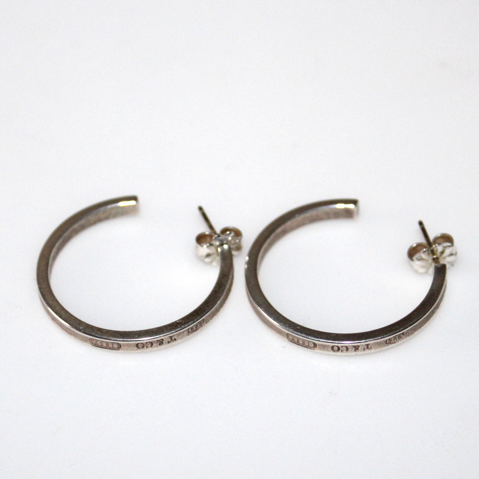 Sterling Tiffany & Co. 1837 Narrow Hoop Earrings
