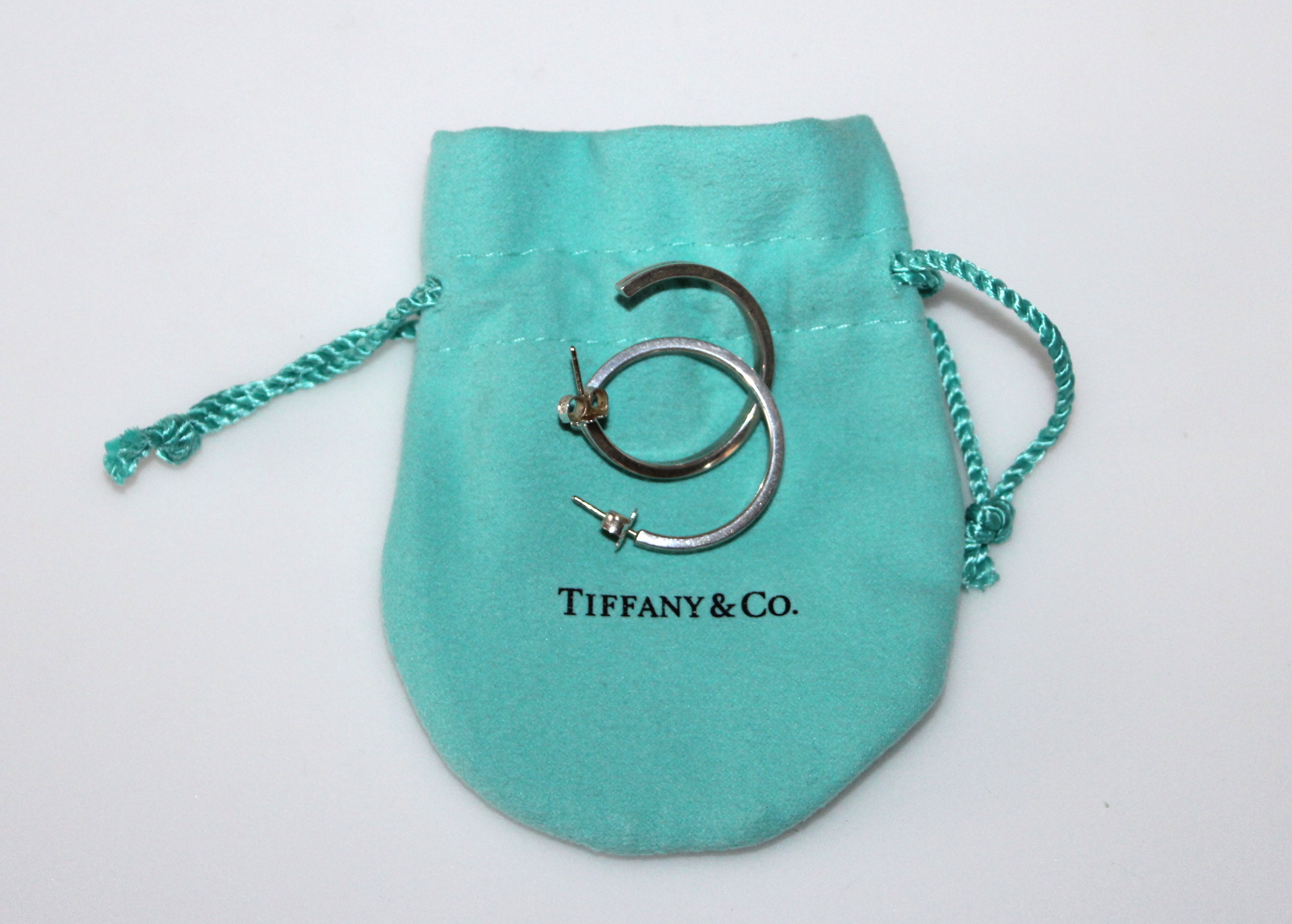 Sterling Tiffany & Co. 1837 Narrow Hoop Earrings