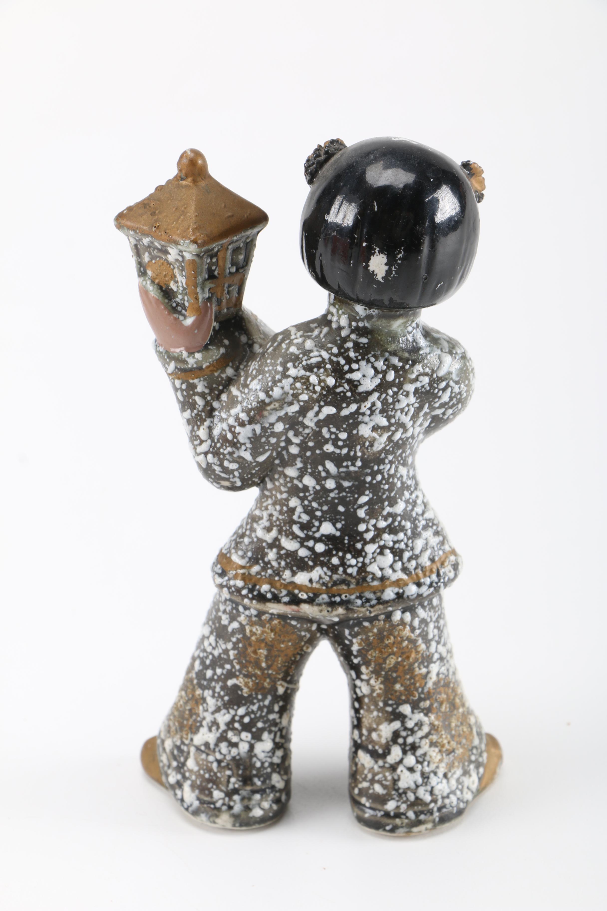 Hazel-Atlas Dyball Glasses With Chinese-Inspired Figurines and Chalkware Art