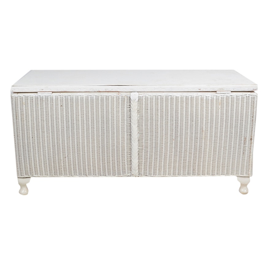 White Wicker "Lusty" Storage Chest by Lloyd Loom