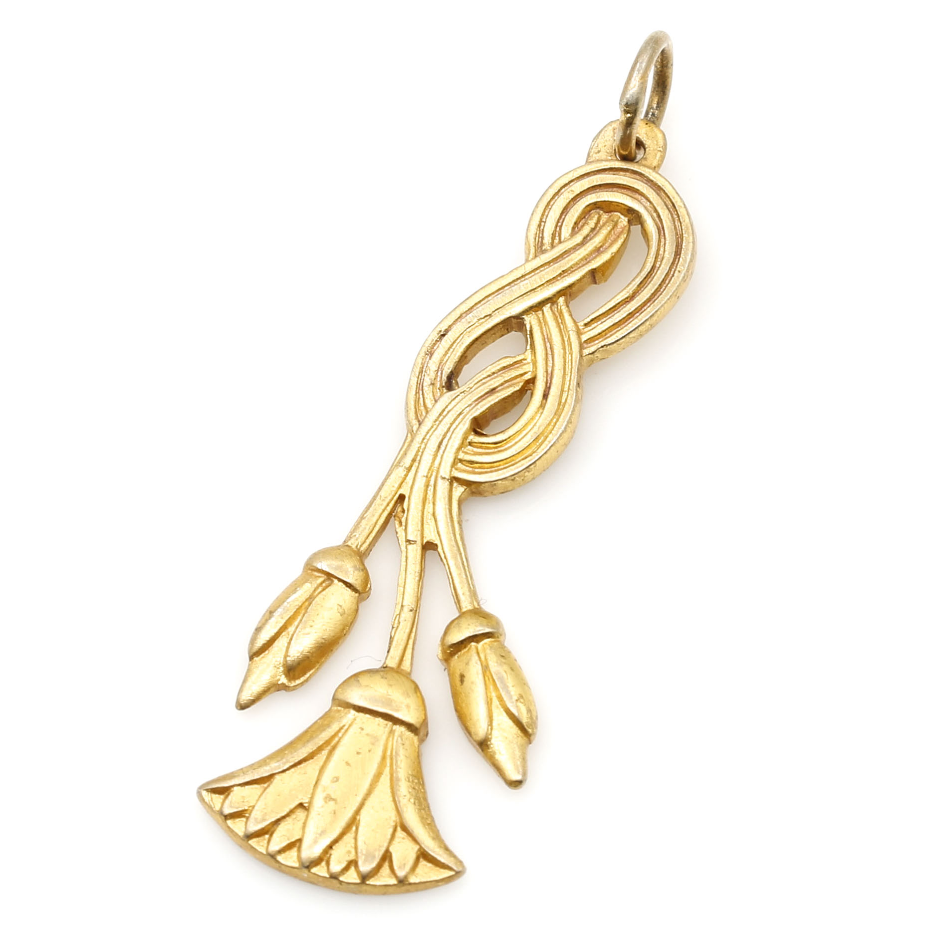 Gold Finish Over Sterling Silver Pendant and Bracelet