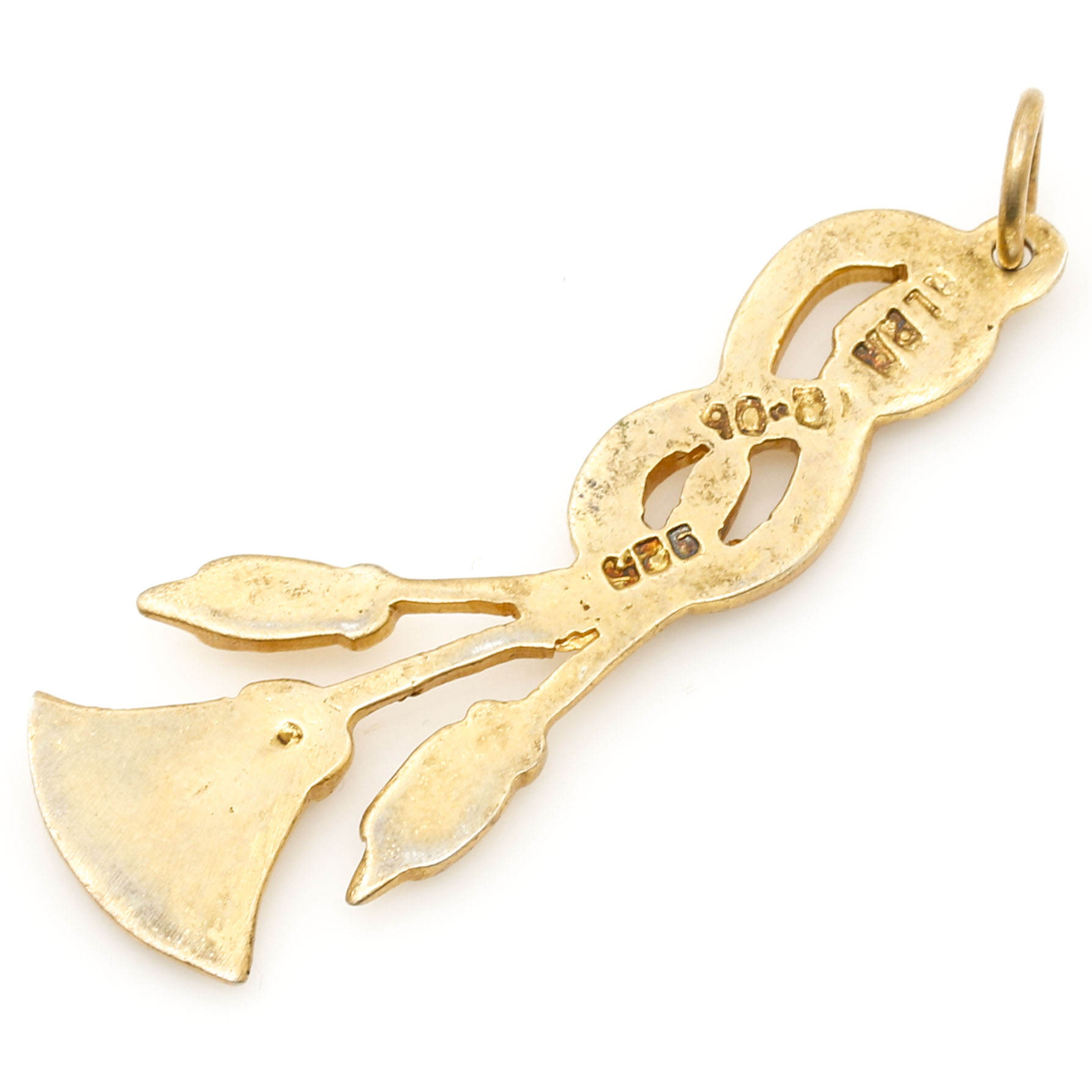 Gold Finish Over Sterling Silver Pendant and Bracelet