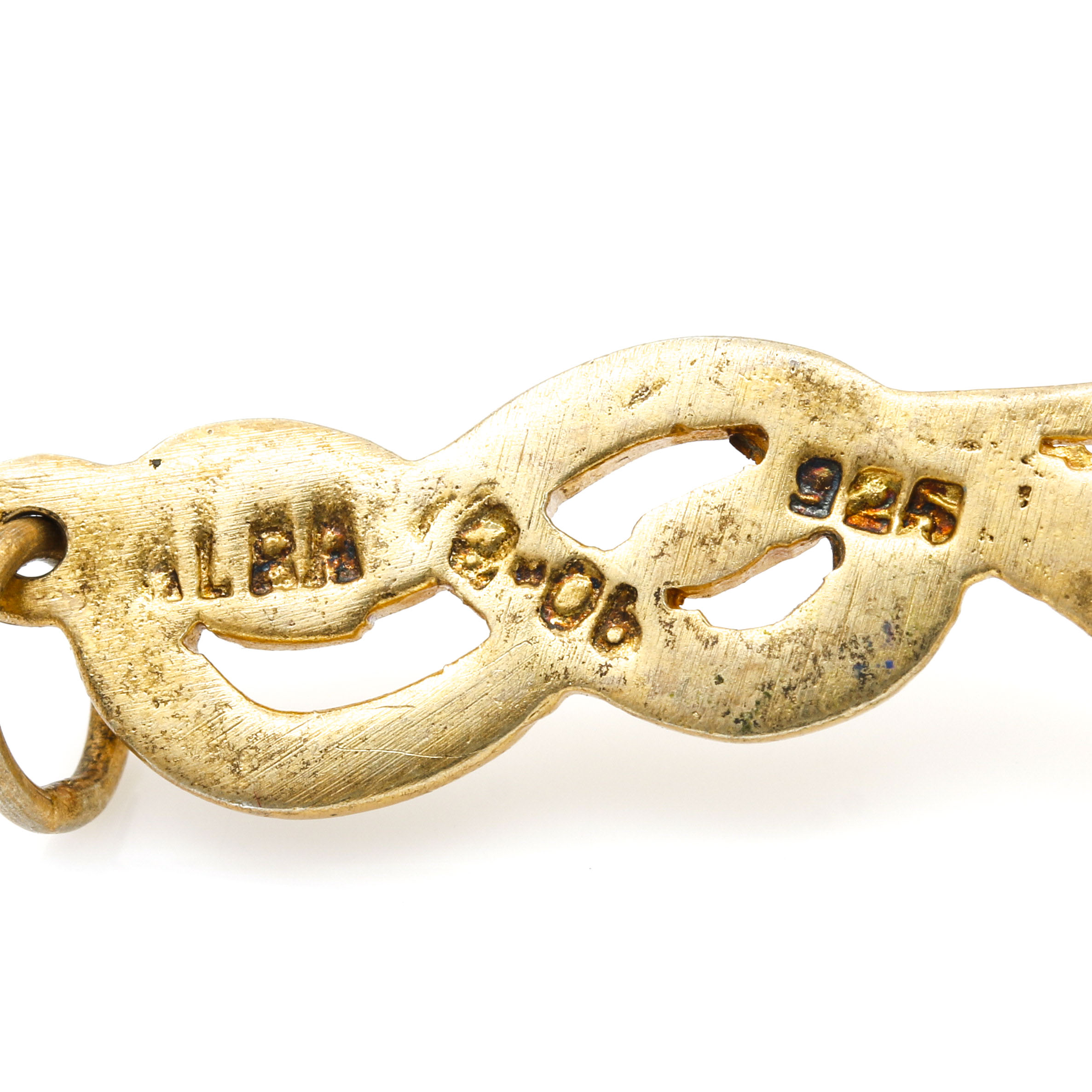 Gold Finish Over Sterling Silver Pendant and Bracelet