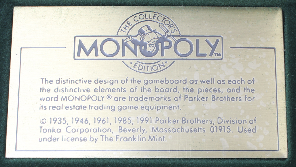 Franklin Mint Monopoly Game Table and Chairs Set