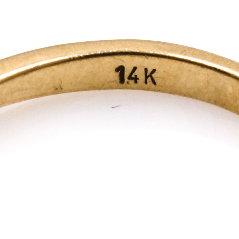 14K Yellow Gold Tanzanite and Ruby Ring