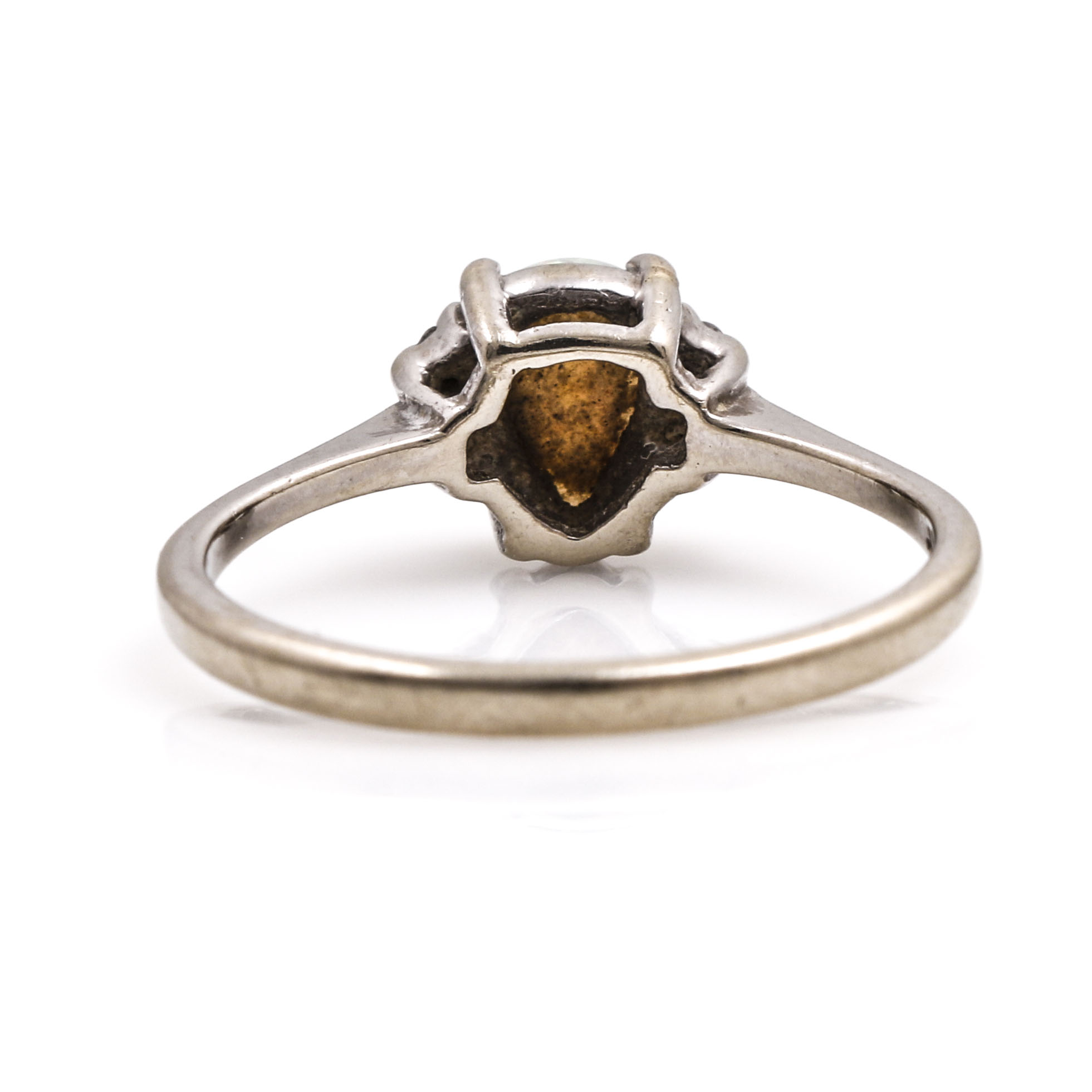 14K White Gold Opal and Diamond Ring by Trubrite