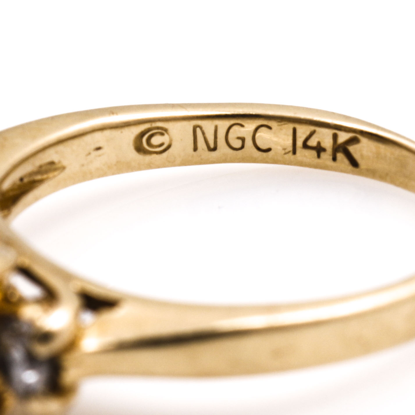 14K Yellow Gold Sapphire and Diamond Ring