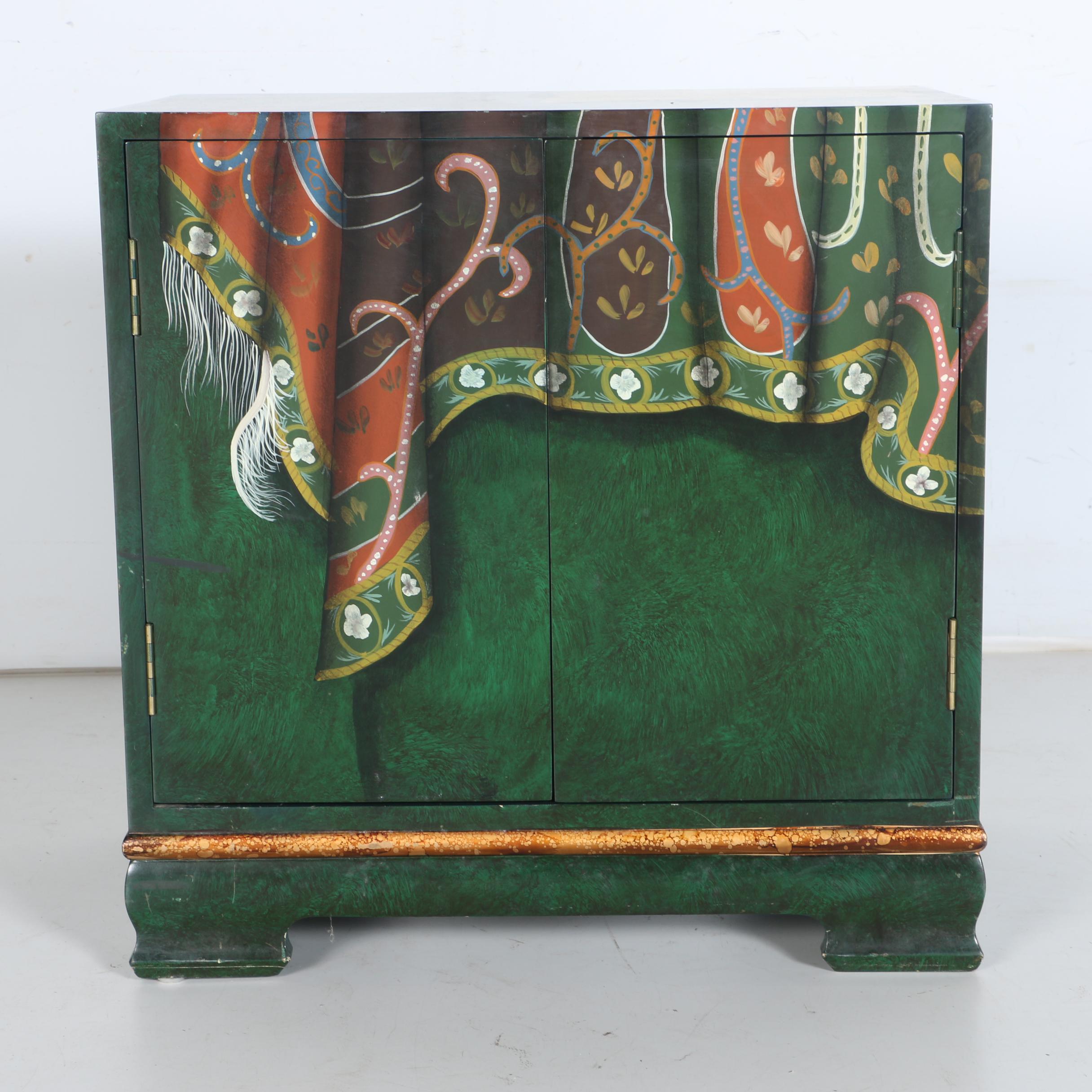 Contemporary Hand-Painted Side Cabinet