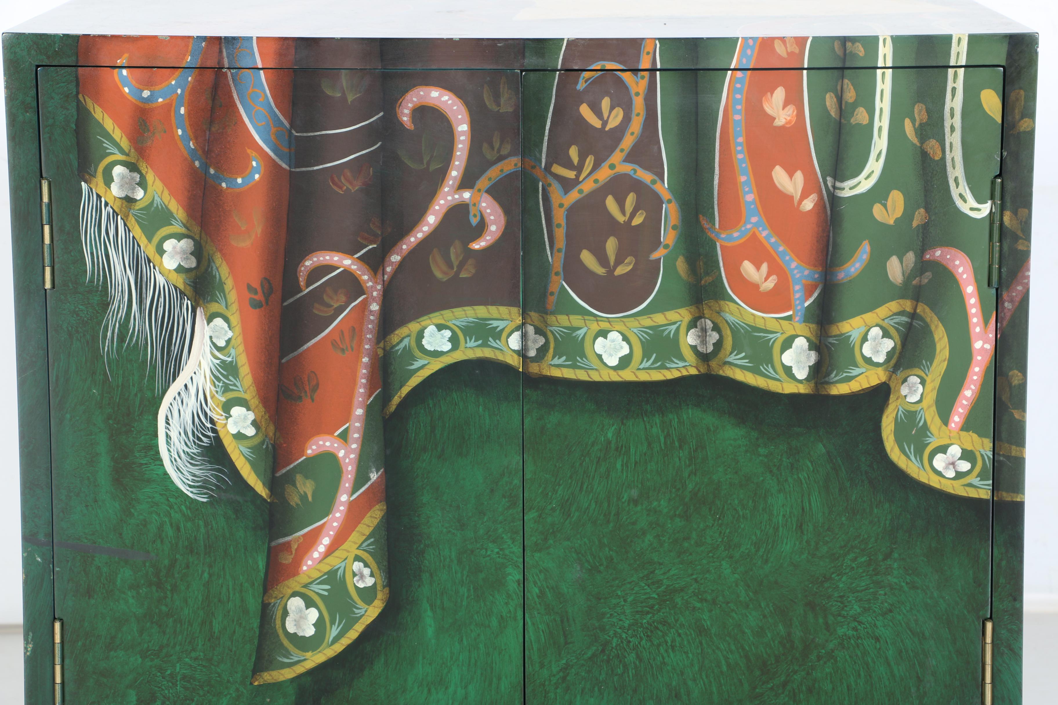 Contemporary Hand-Painted Side Cabinet