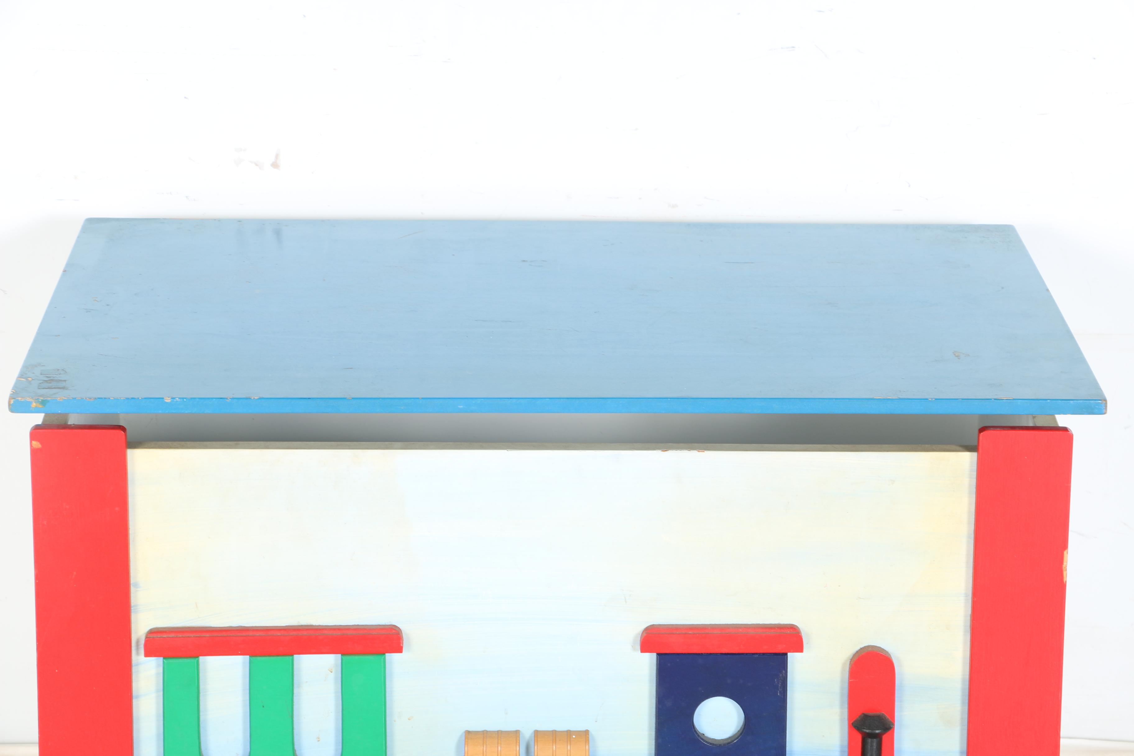 Children's Train-Themed Toy Chest