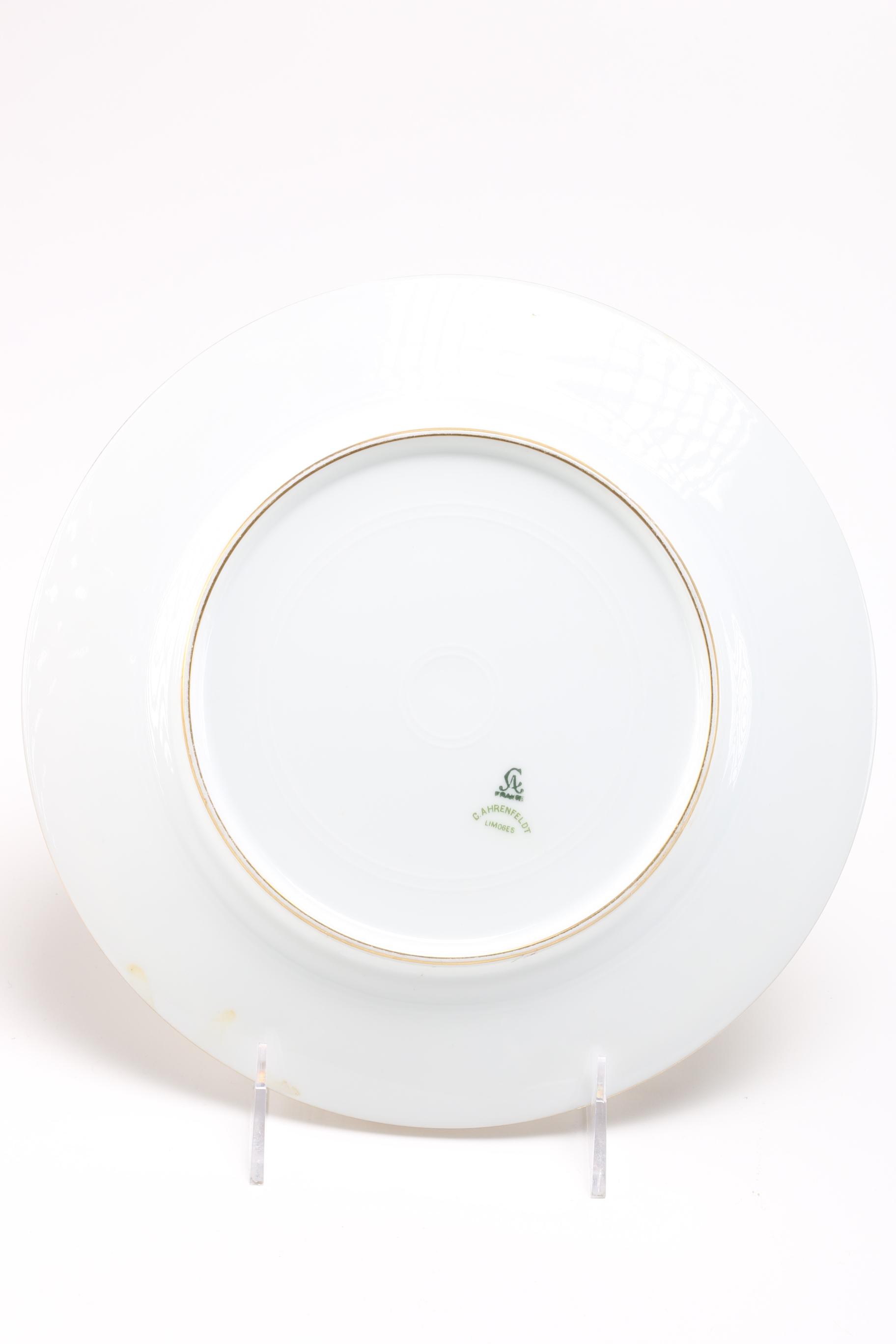 Limoges Plates Featuring Pouyat and Ahrenfeldt