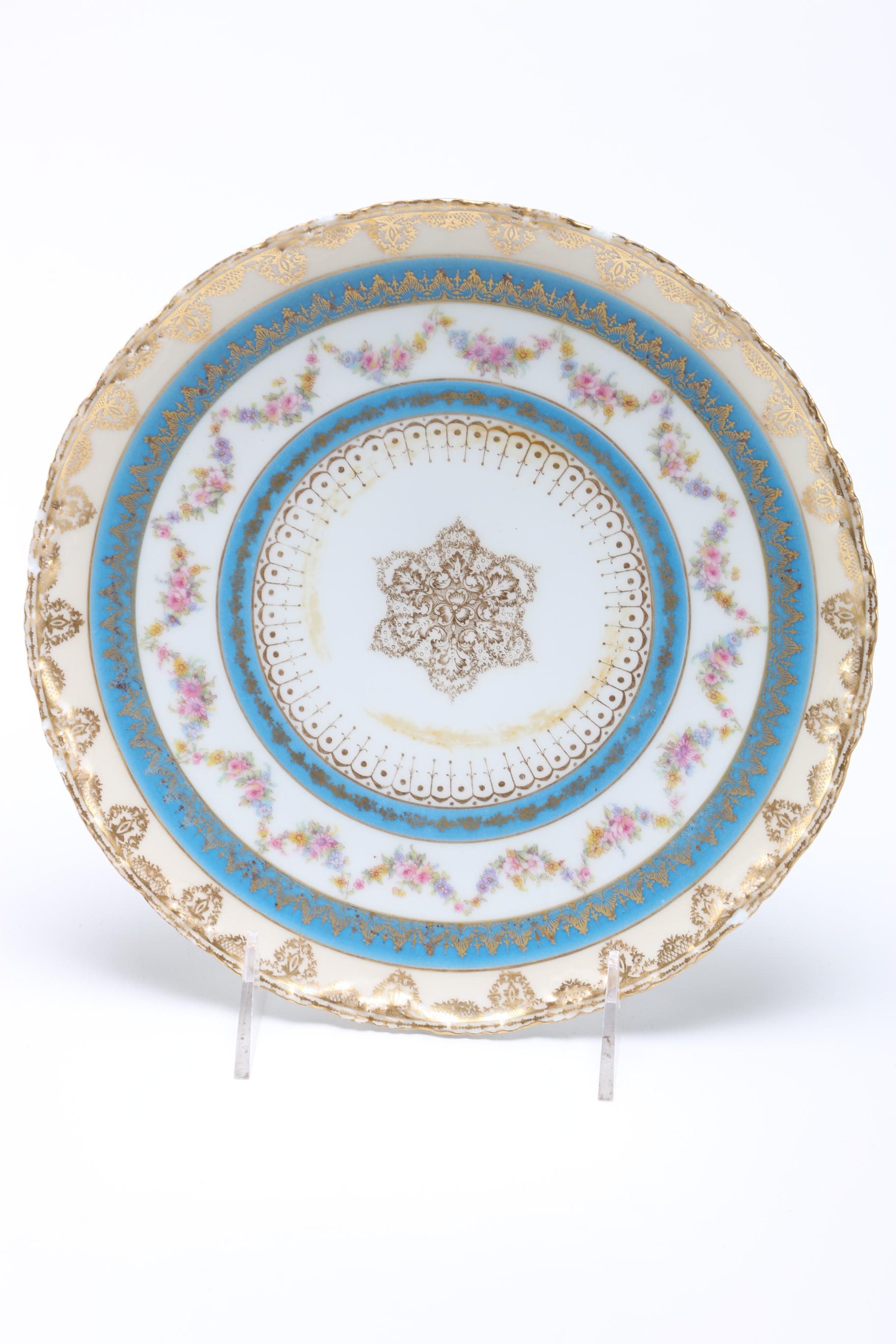 Limoges Plates Featuring Pouyat and Ahrenfeldt