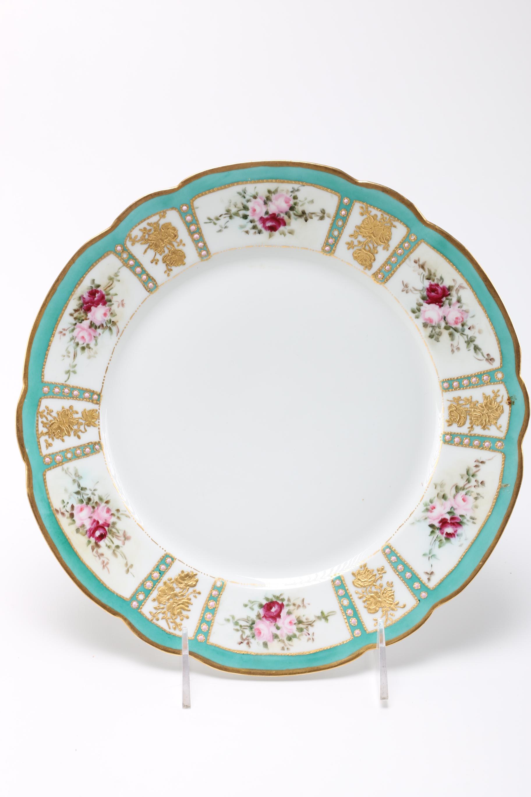Limoges Plates Featuring Pouyat and Ahrenfeldt