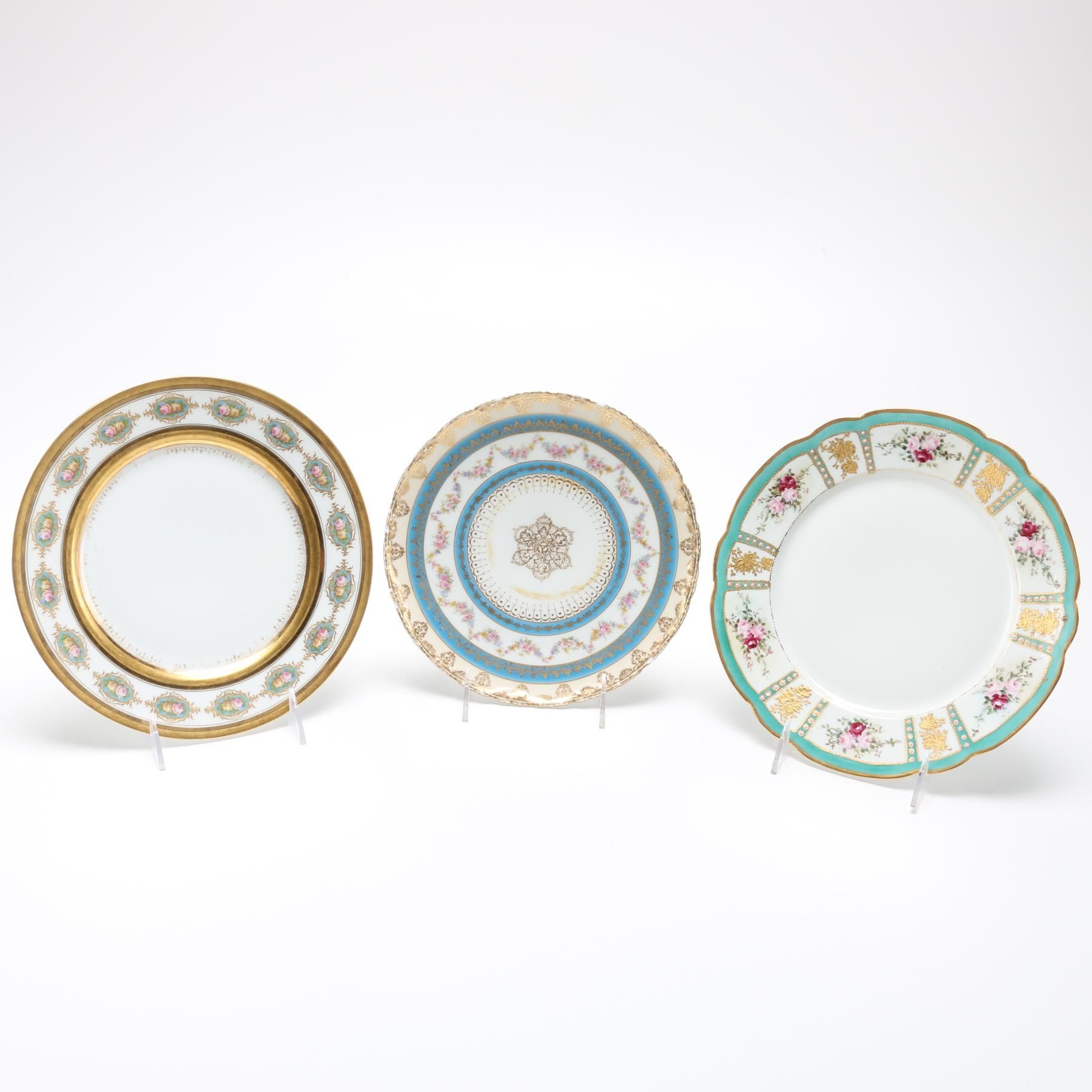 Limoges Plates Featuring Pouyat and Ahrenfeldt