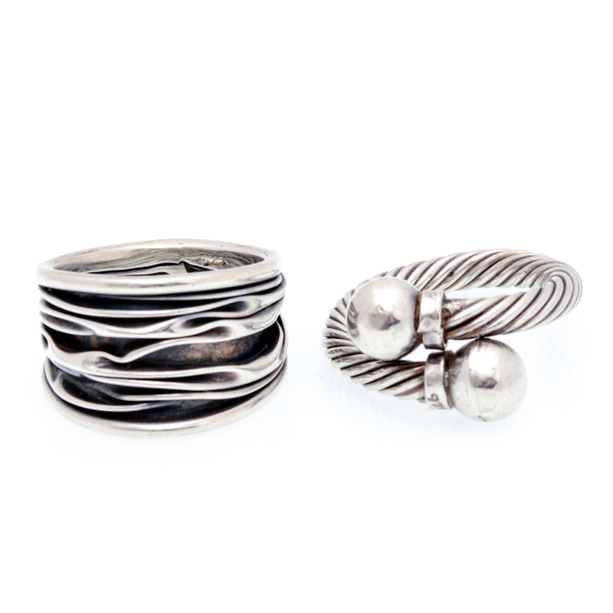 Pair of Sterling Silver Rings