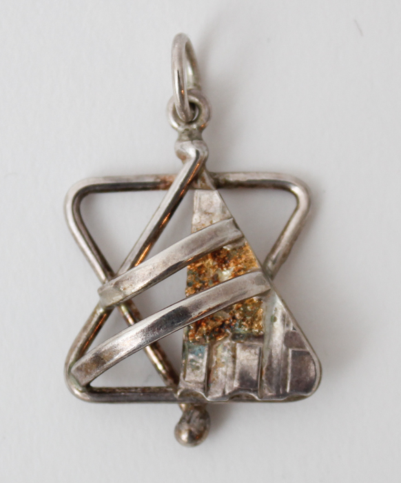 Sterling Silver Star of David Pendant with 24K Gold Trim