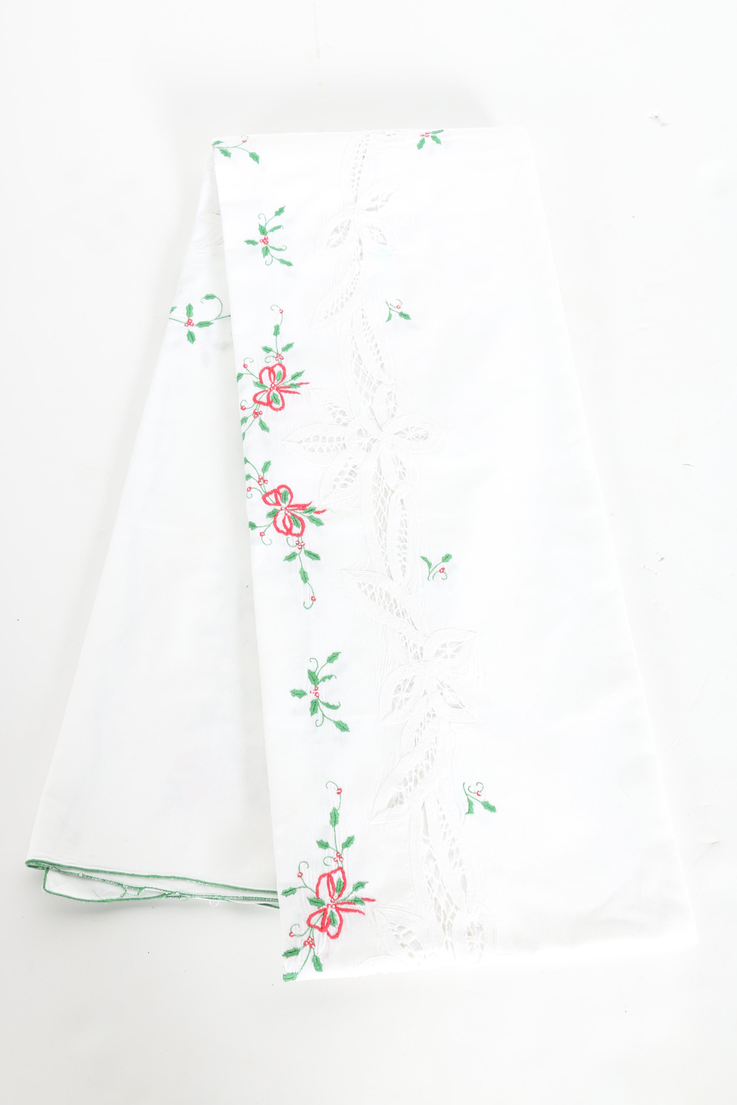 Embroidered and Cutwork Table Linens